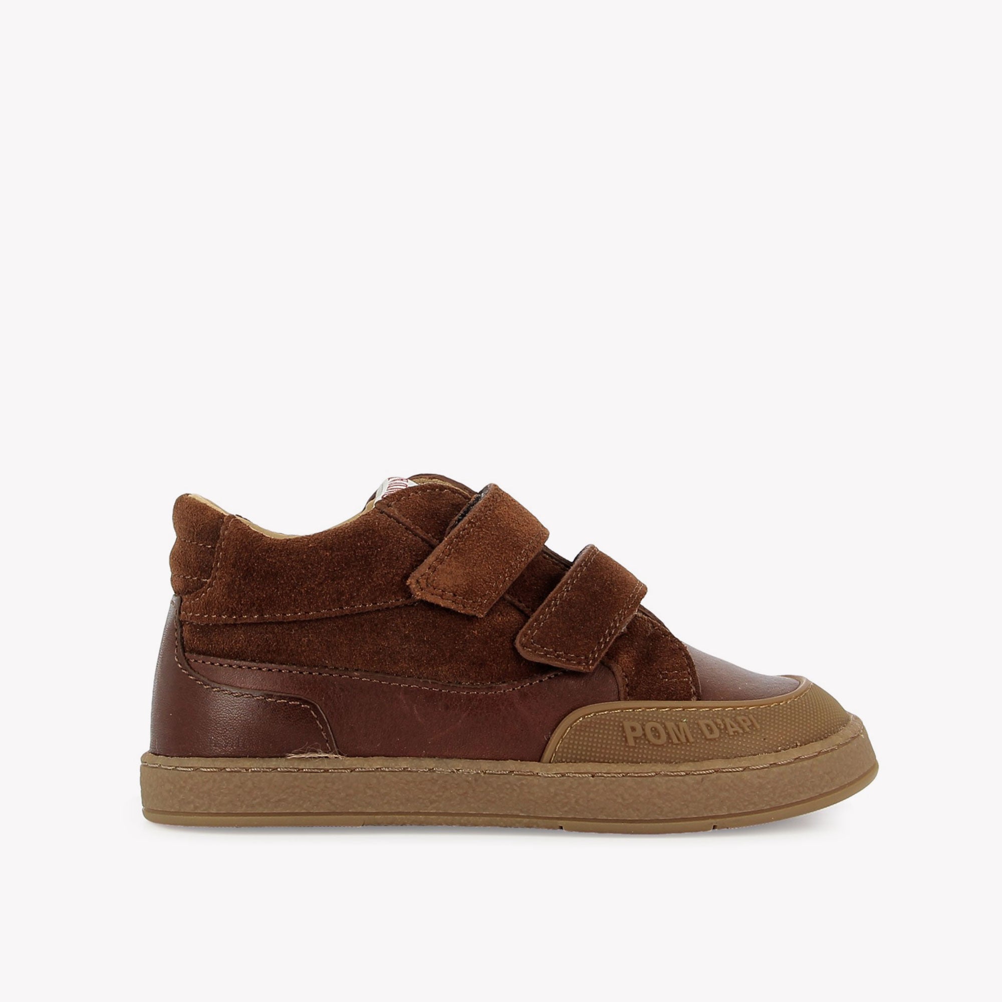 MOUSSE BACKY - VELOURS-NAPPA - BROWN-PURPLE POM D'API