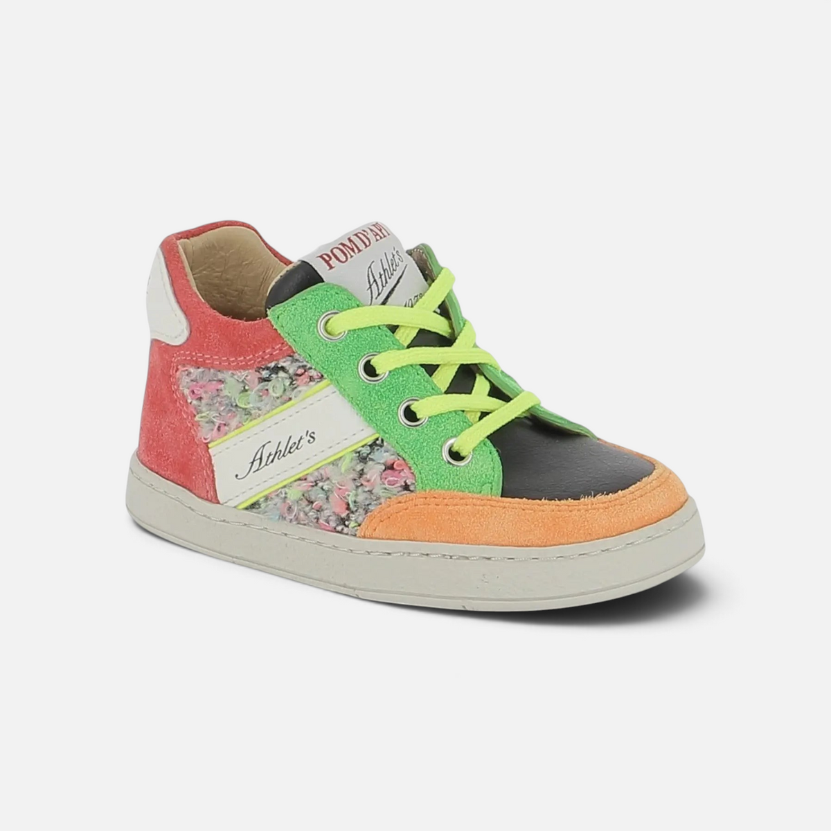 RACING-SCHUIM - PUUR NAPPA-BOUCL - ZWART-MULTI FLUO POM D'API