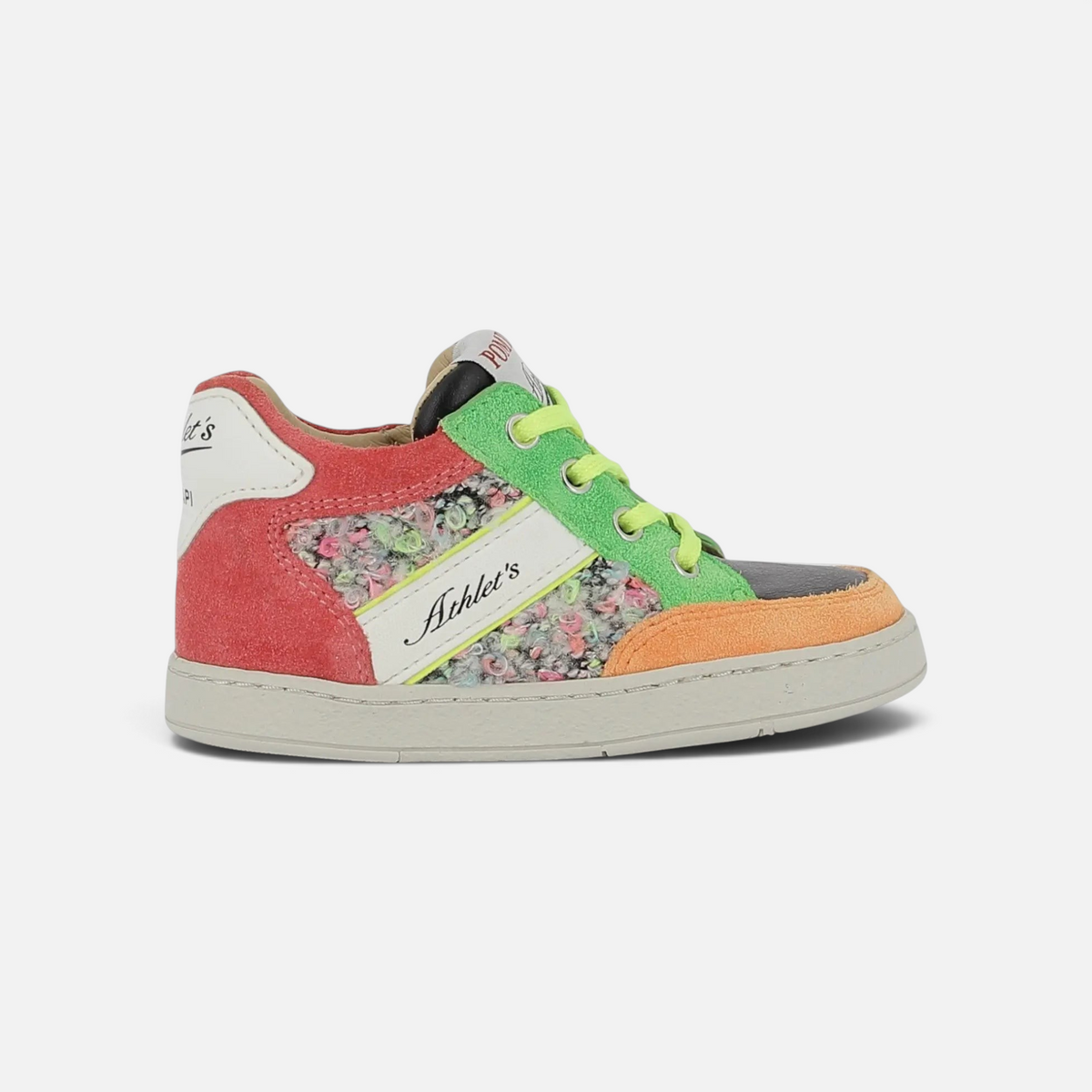 RACING-SCHUIM - PUUR NAPPA-BOUCL - ZWART-MULTI FLUO POM D'API