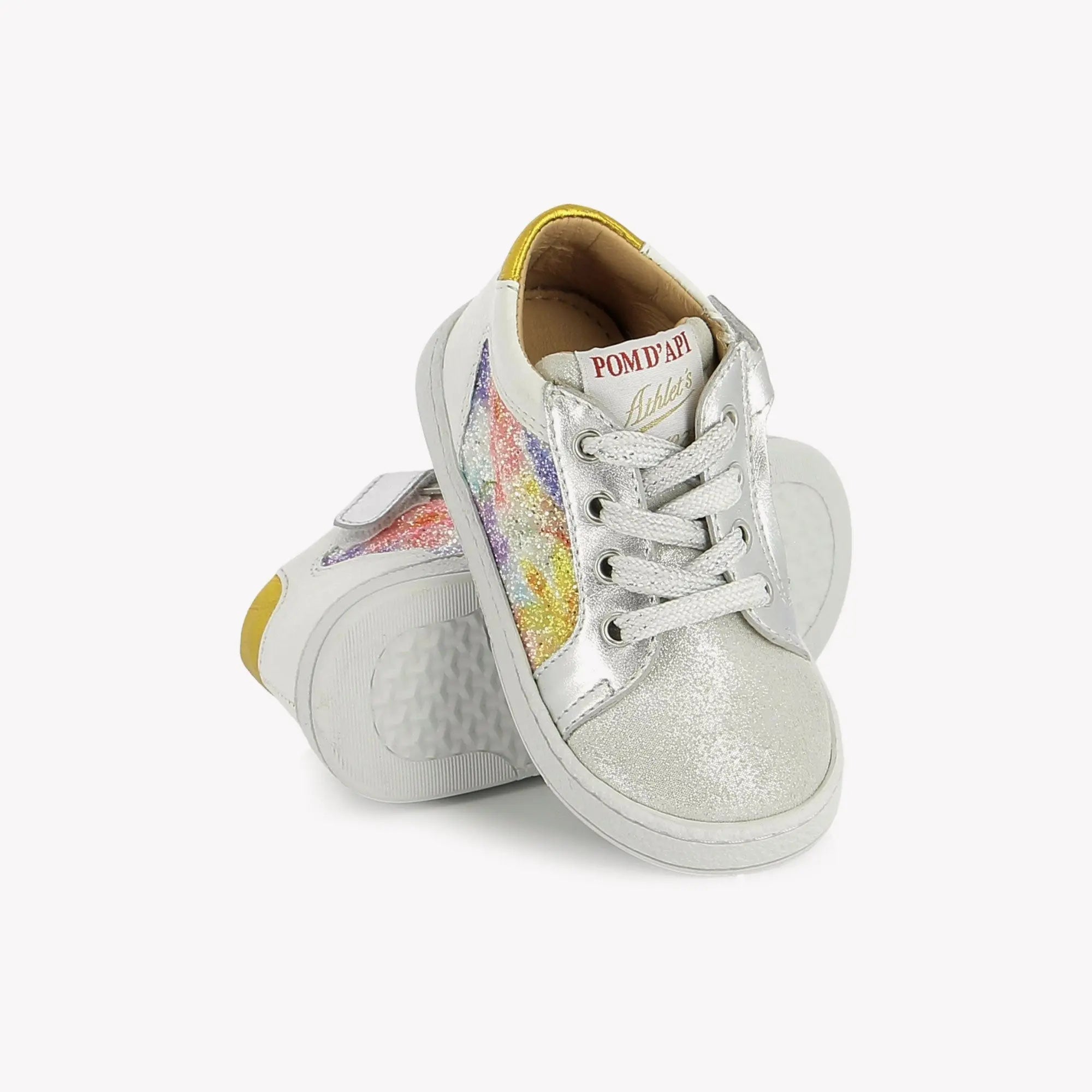 MOUSSE ZIP TOP – VELOURS-GLITTER – WEISS-MULTI Pom d'Api