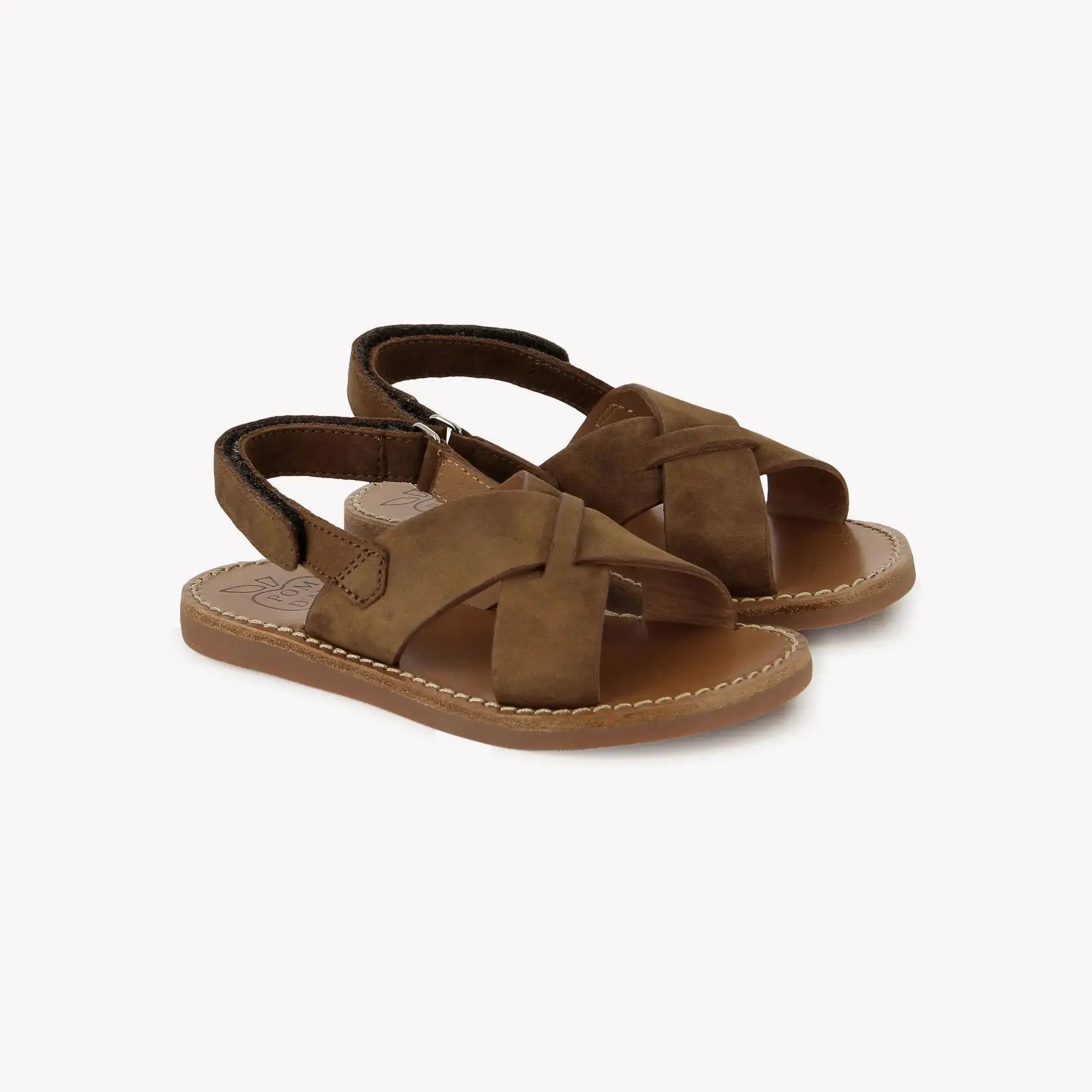 PLAGE-STITCH CROSS - NUBUCK - COGNAC Pom d'Api