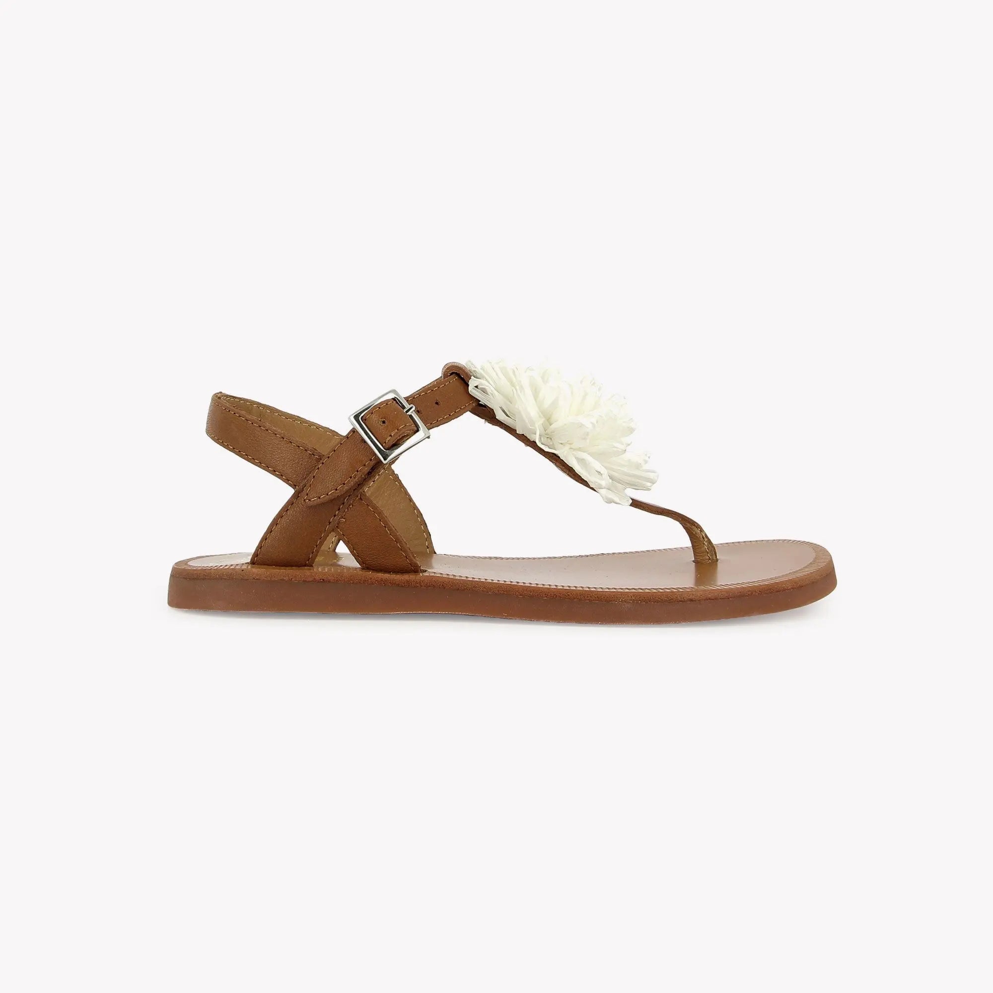 RAPHIA FLIP-FLOPS - NAPPA LEATHER - Pom d'Api