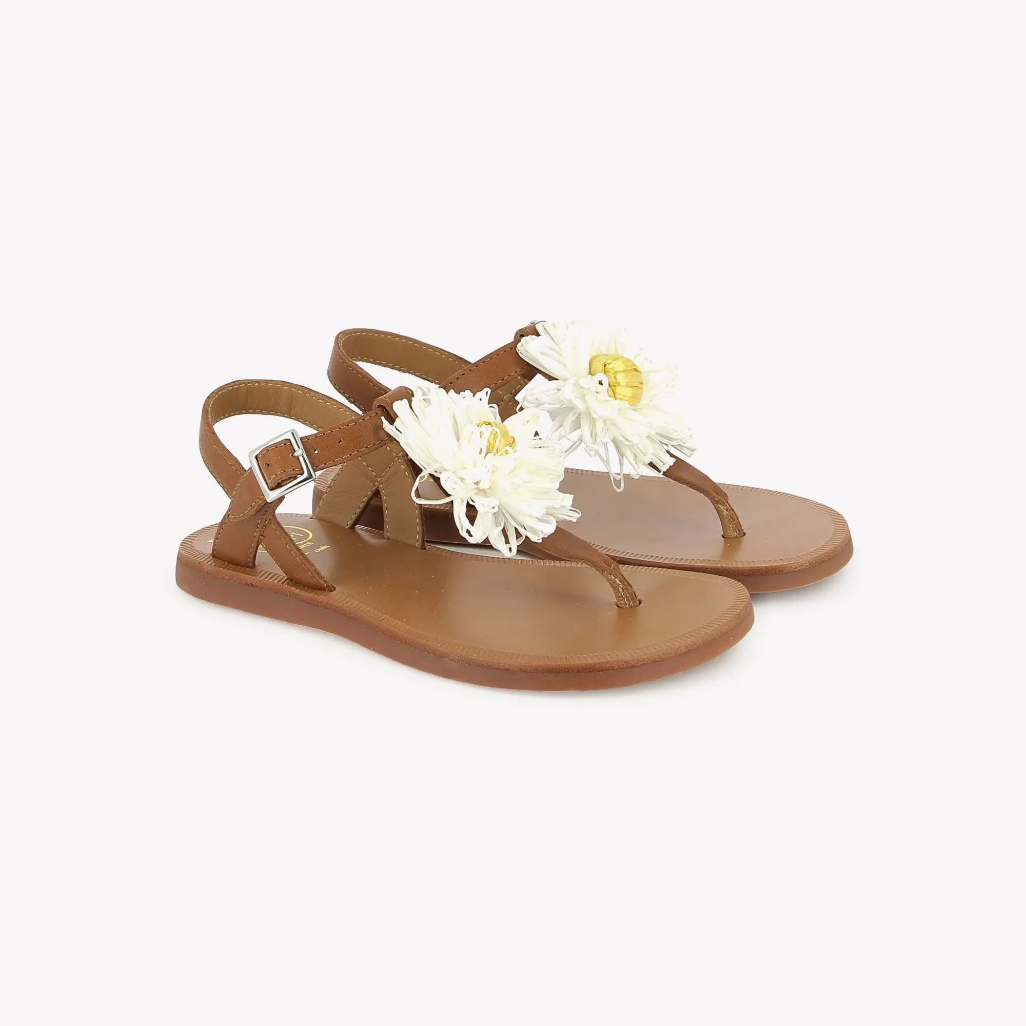 RAPHIA FLIP-FLOPS - NAPPA LEATHER - Pom d'Api