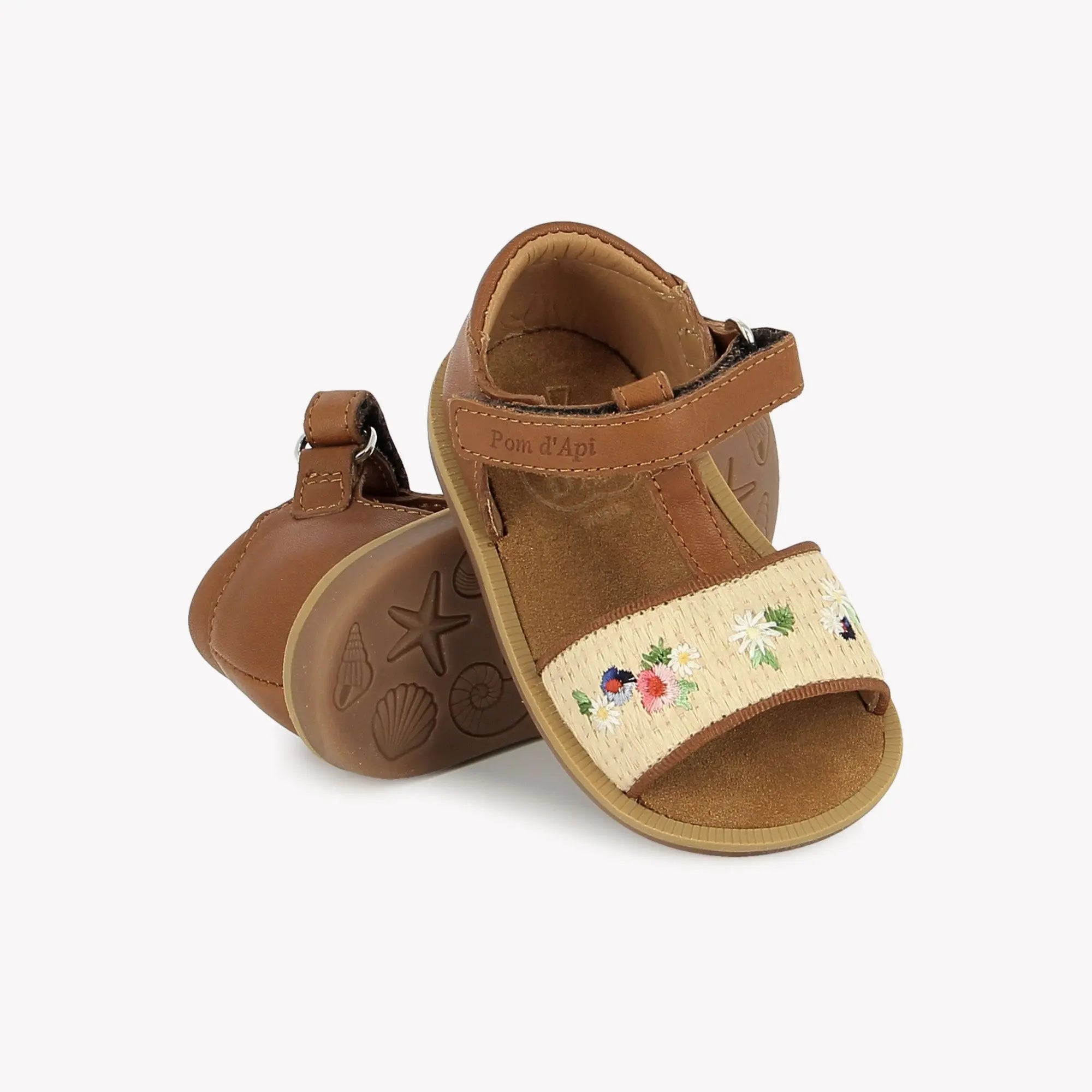 POPPY AIR NATUR - NAPPA-RAPHIA - CUERO-CREMA Pom d'Api