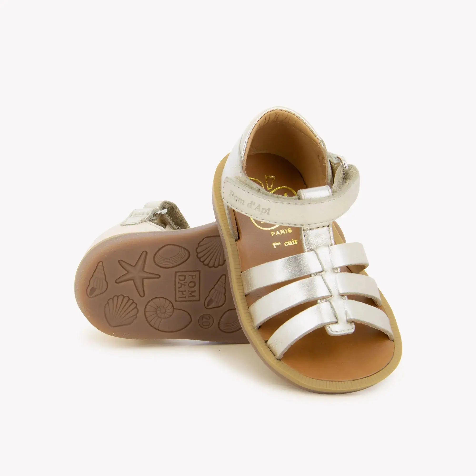 SANDALES en - POPPY STRAP - LAMINATO - PLATINE