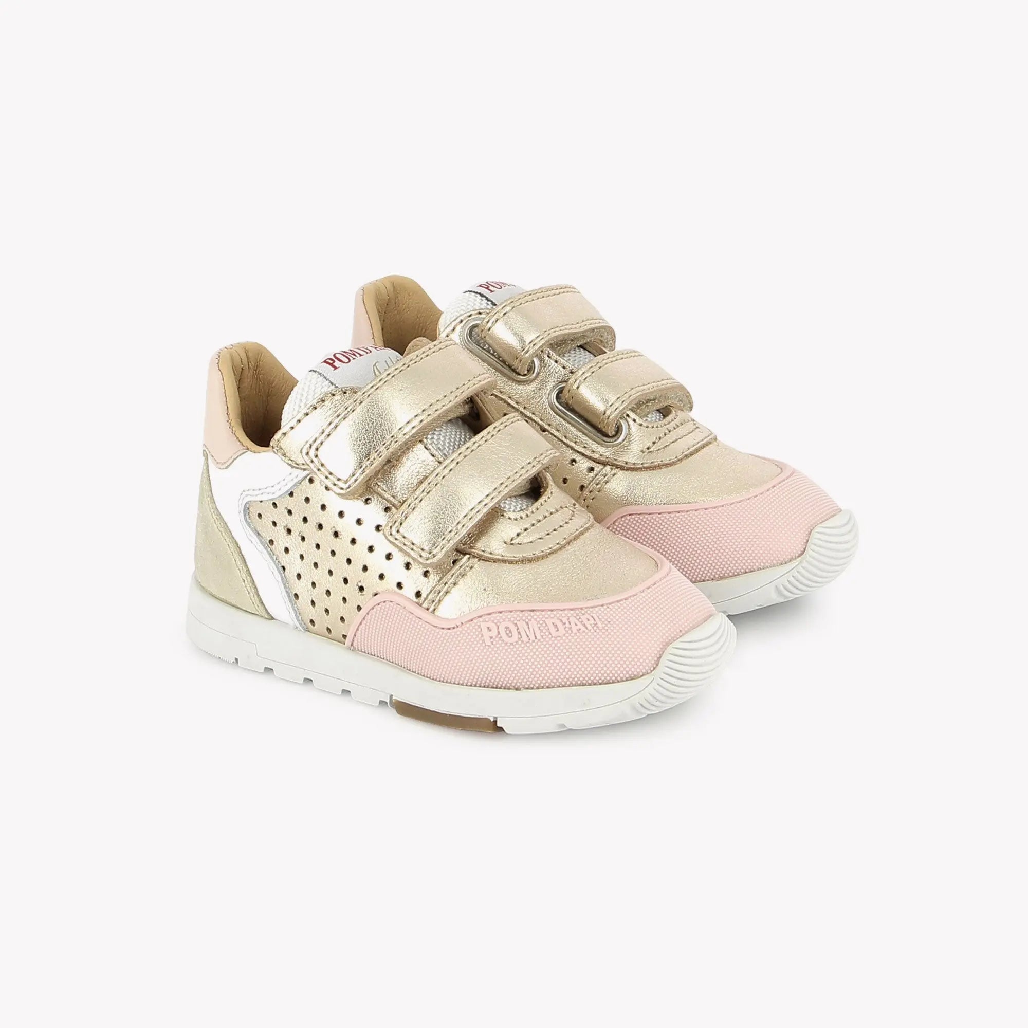 POUSS BUMP PERFO - LAMINATO-NAPPA - PLATINE-BLANC-ROSE Pom d'Api