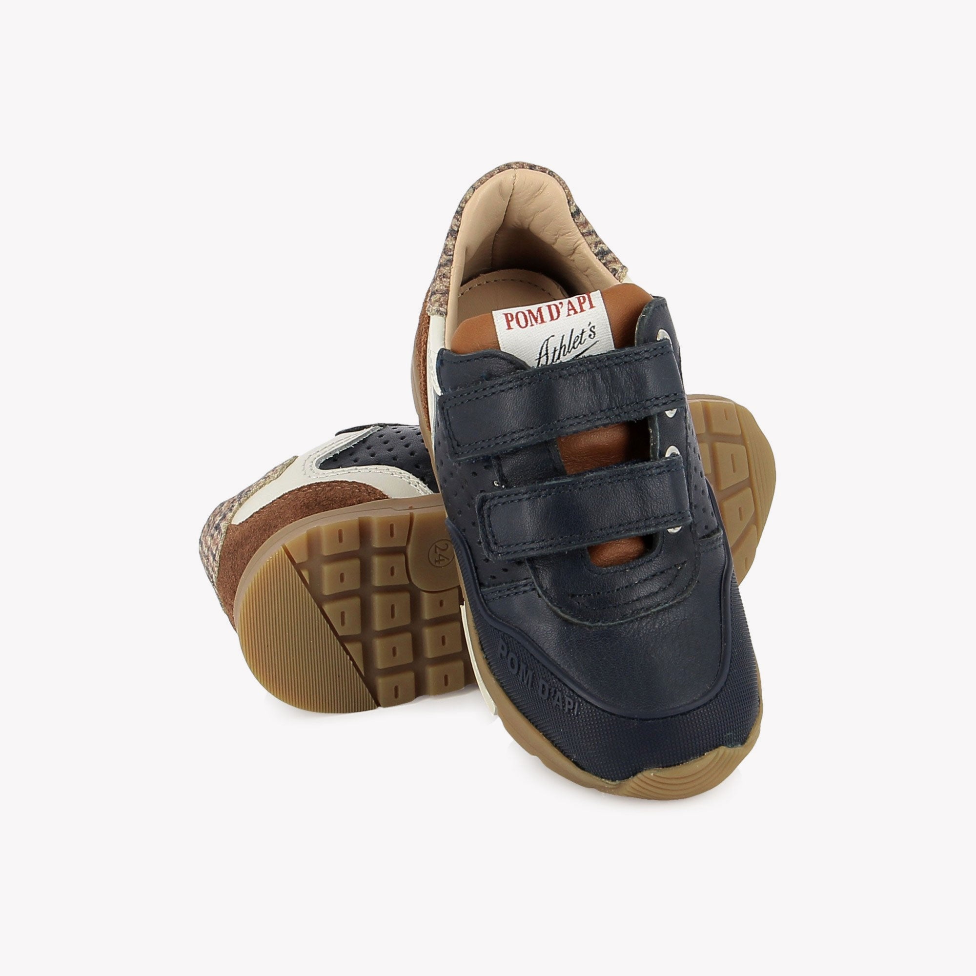 POUSS BUMP PERFO - NAPPA-VELOURS O - MARINE-CUERO POM D'API