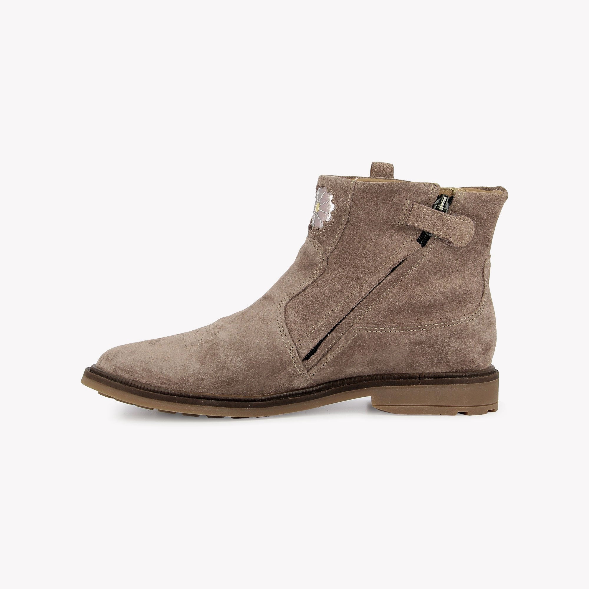 SISTER BOOTS WENDY - VELOURS - VIEUX ROSE POM D'API