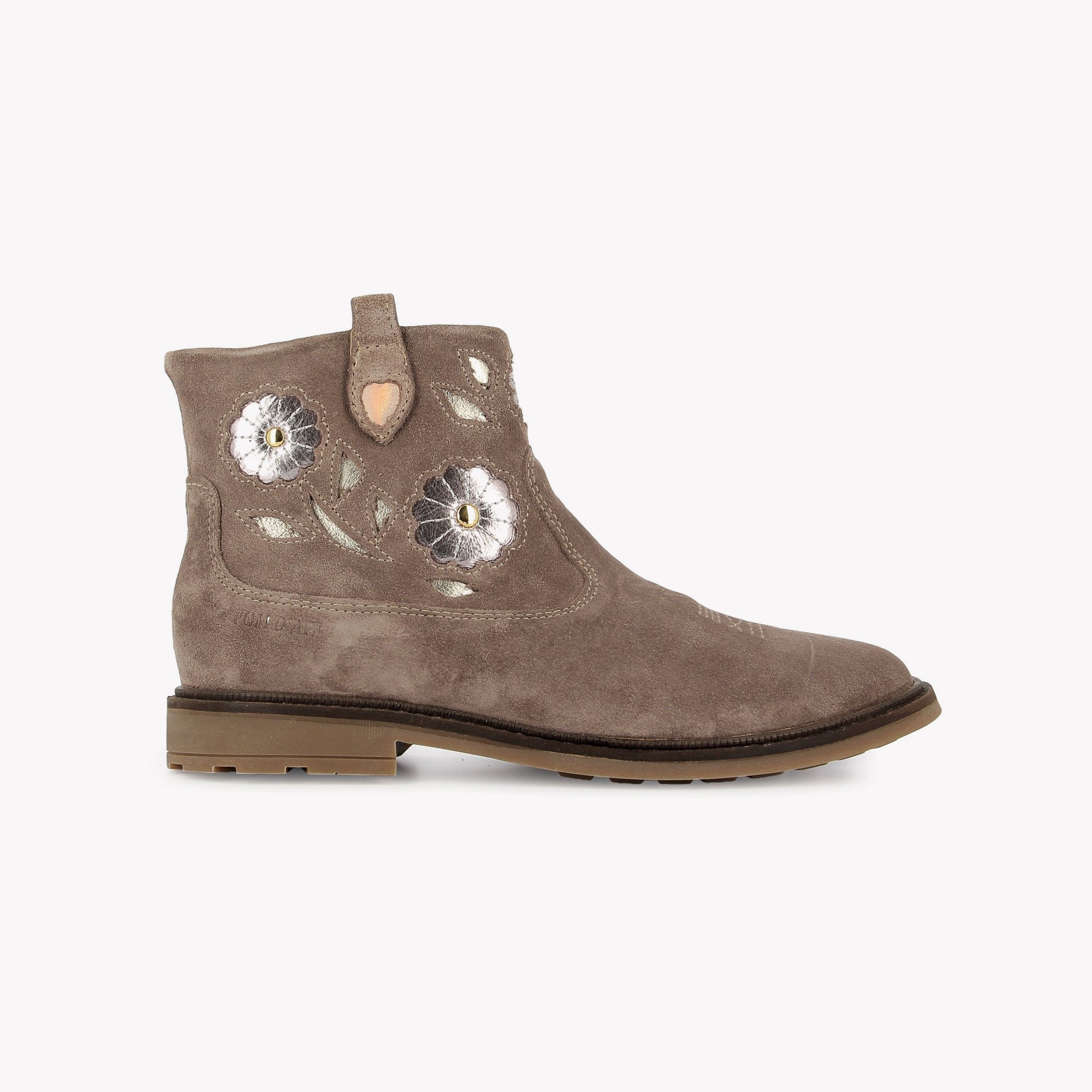SISTER BOOTS WENDY - VELOURS - VIEUX ROSE POM D'API