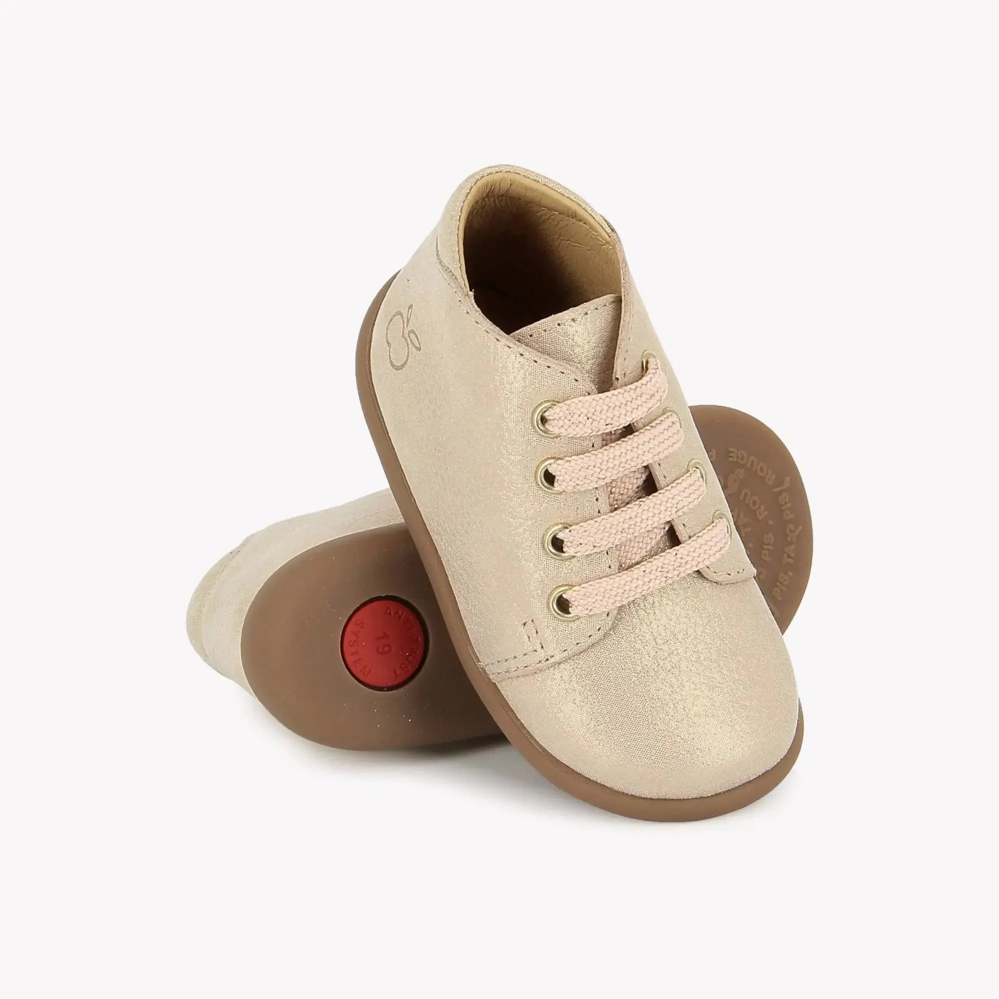 STAND-UP BOTTINE - LAMINATO GRAINE - NUDE Pom d'Api