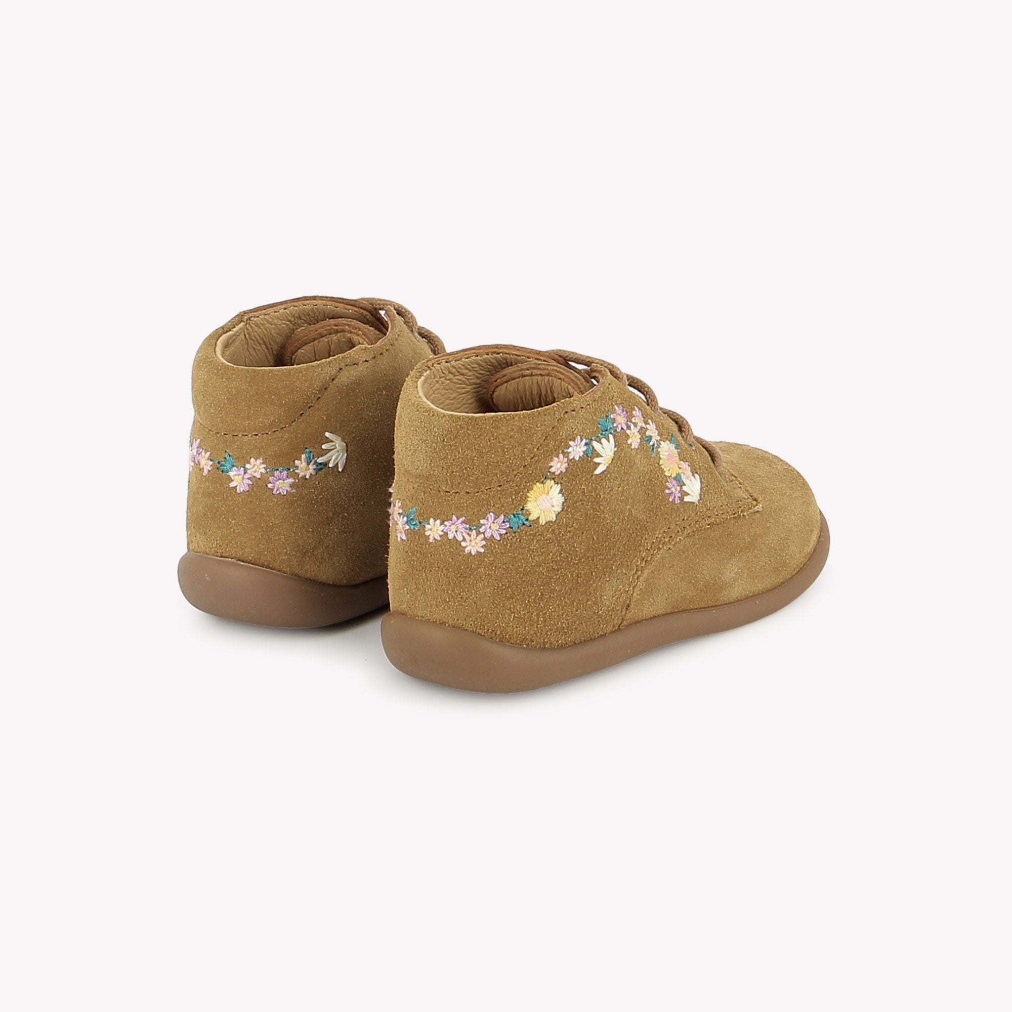 STAND-UP DERBY BROD - VELOURS - CAMEL POM D'API