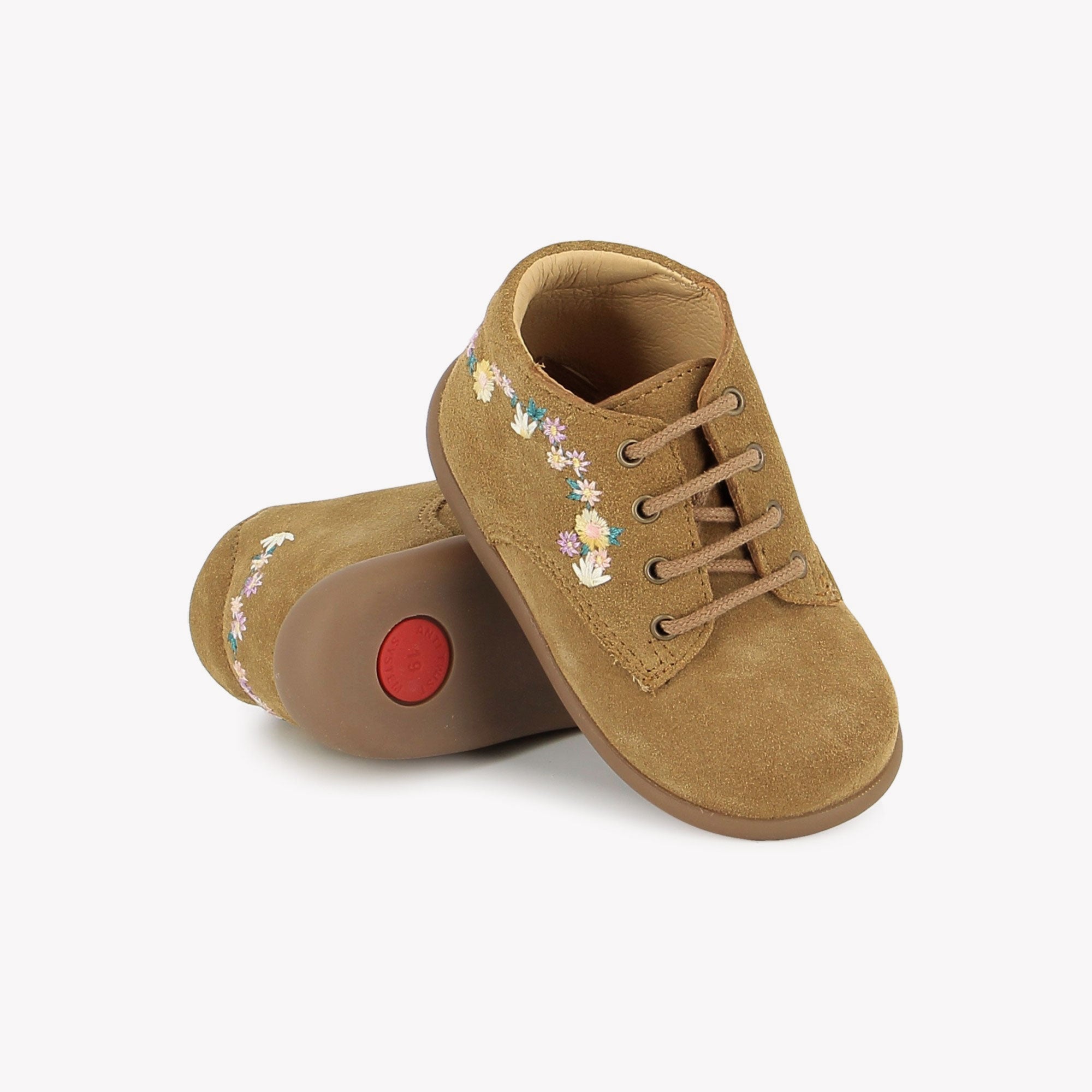 STAND-UP DERBY BROD - VELOURS - CAMEL POM D'API