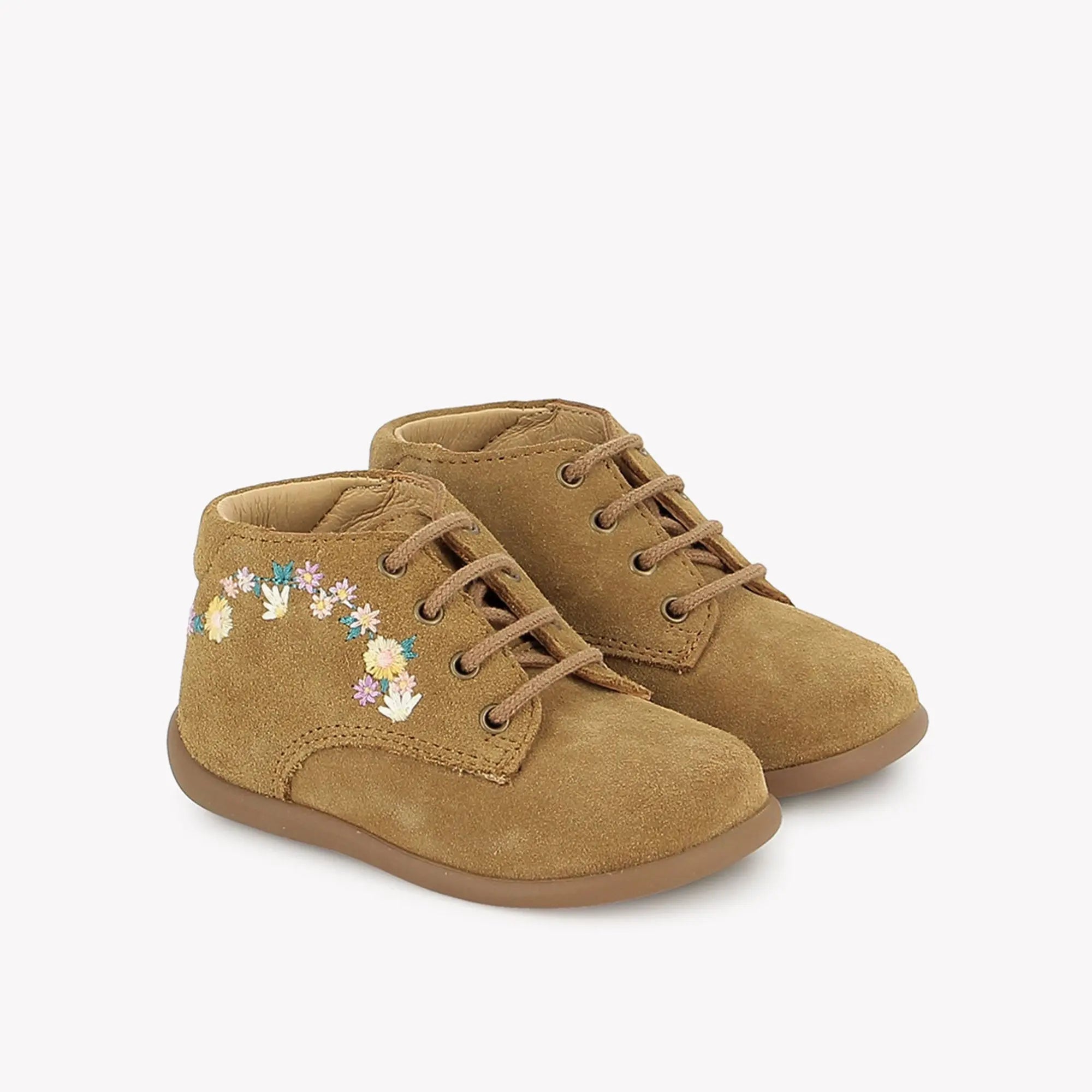 STAND-UP DERBY BROD - VELOURS - CAMEL POM D'API