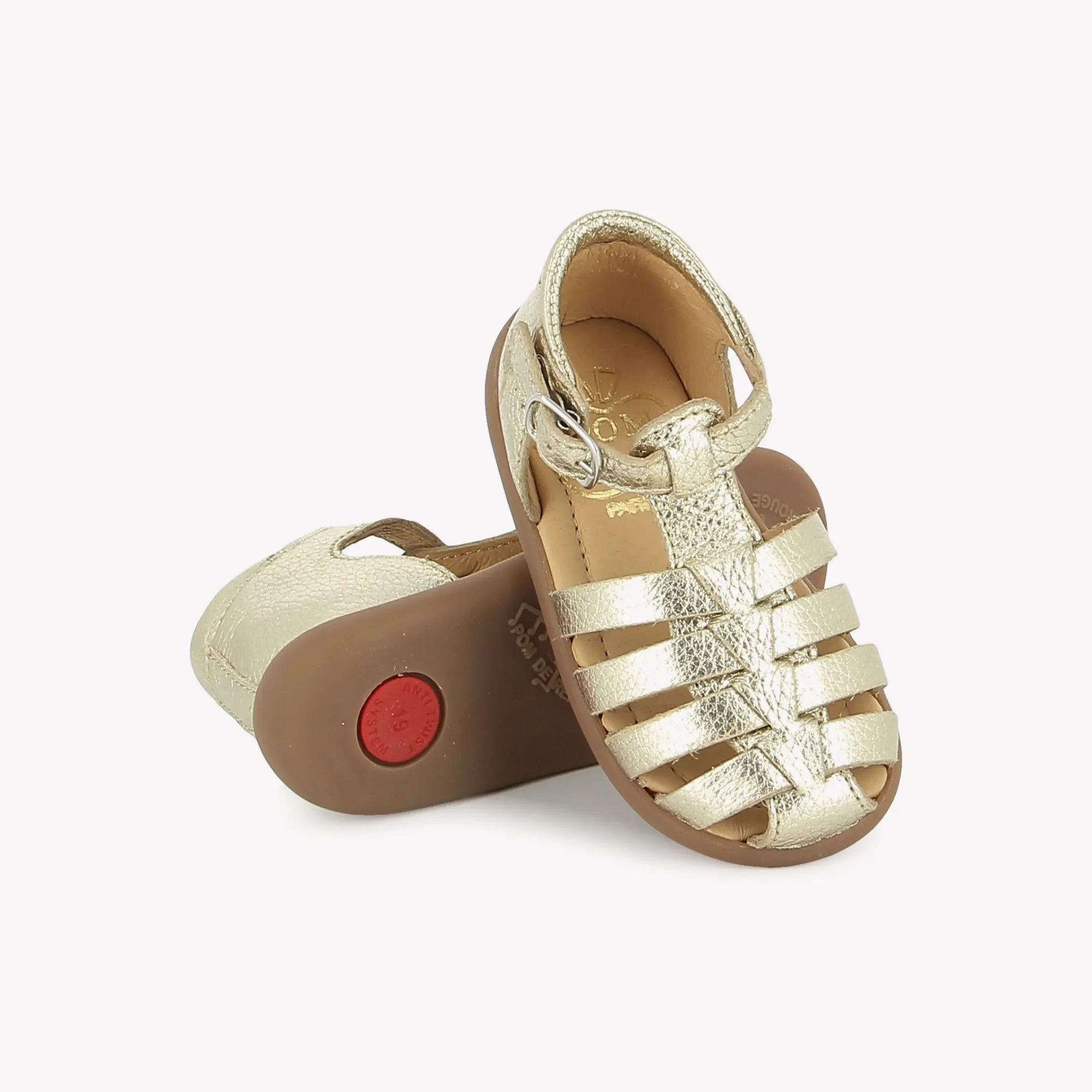 STAND-UP STRAP - LAMINATO GRAINE - PLATINE Pom d'Api