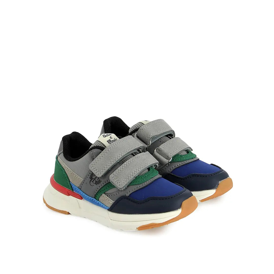 TC 18 EASY - PUR NAPPA-NYLON - GREY-BLUE-GREEN TARTINE ET CHOCOLAT SOULIERS