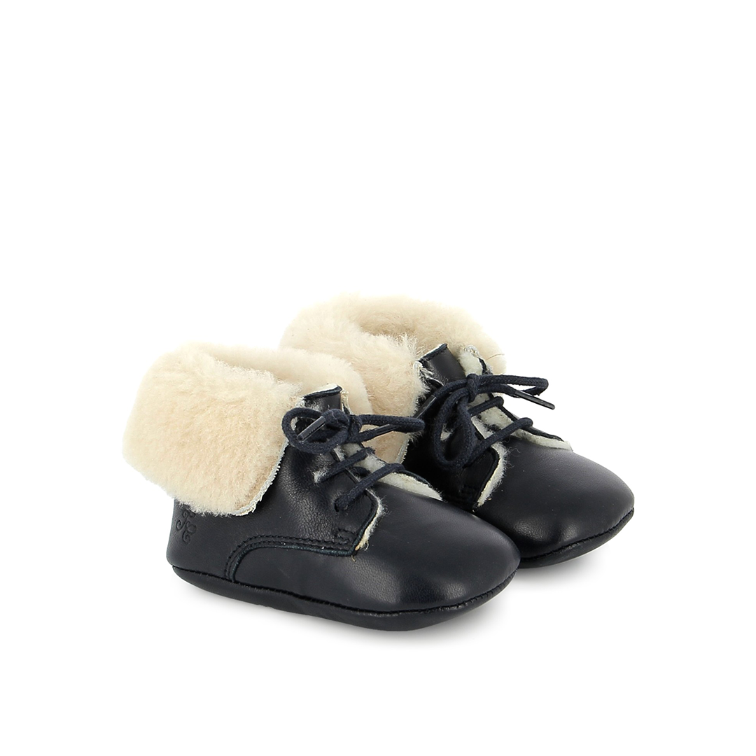 TC 15 FIRST FUR - SMOOTH LEATHER - NAVY TARTINE ET CHOCOLAT SOULIERS