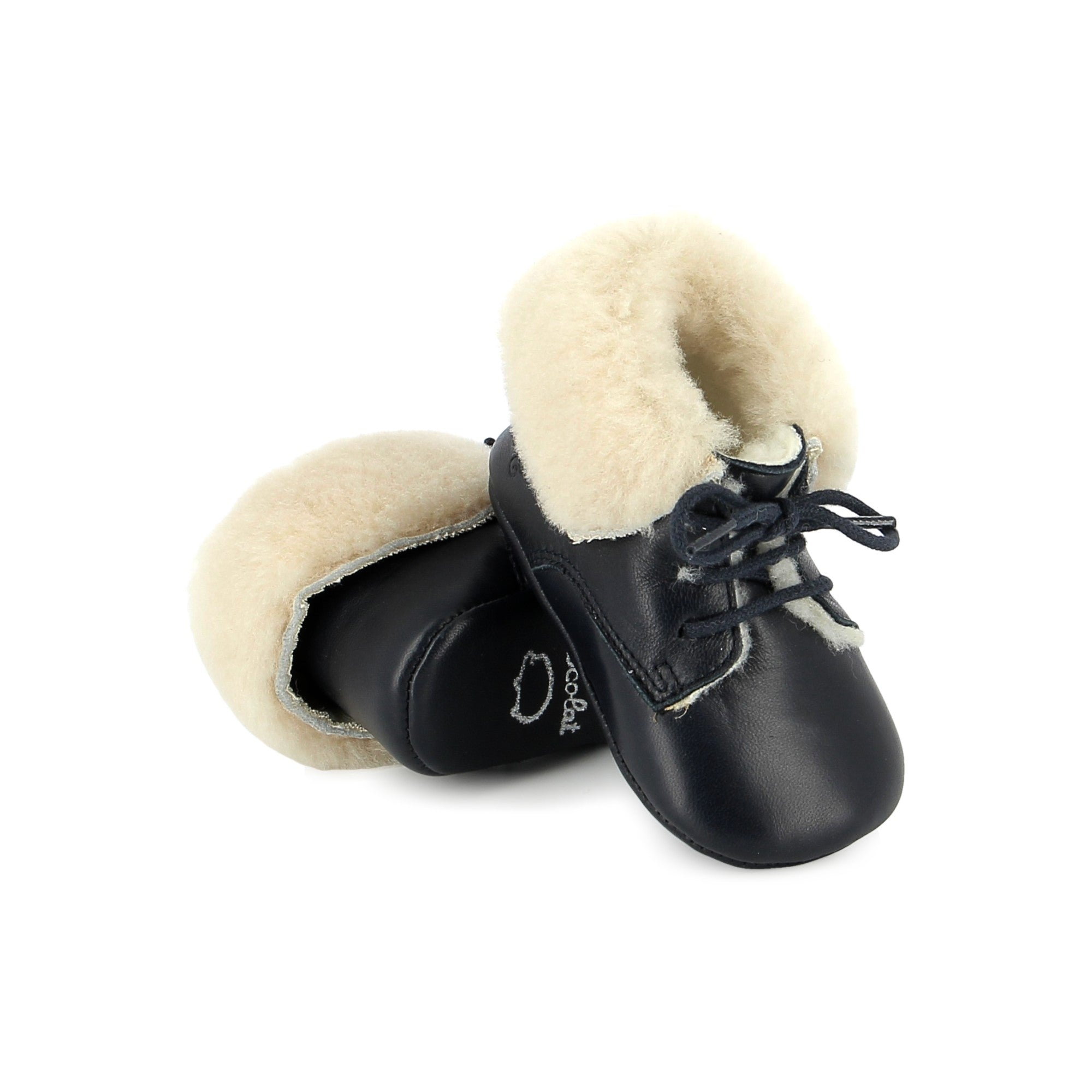 TC 15 FIRST FUR - SMOOTH LEATHER - NAVY TARTINE ET CHOCOLAT SOULIERS