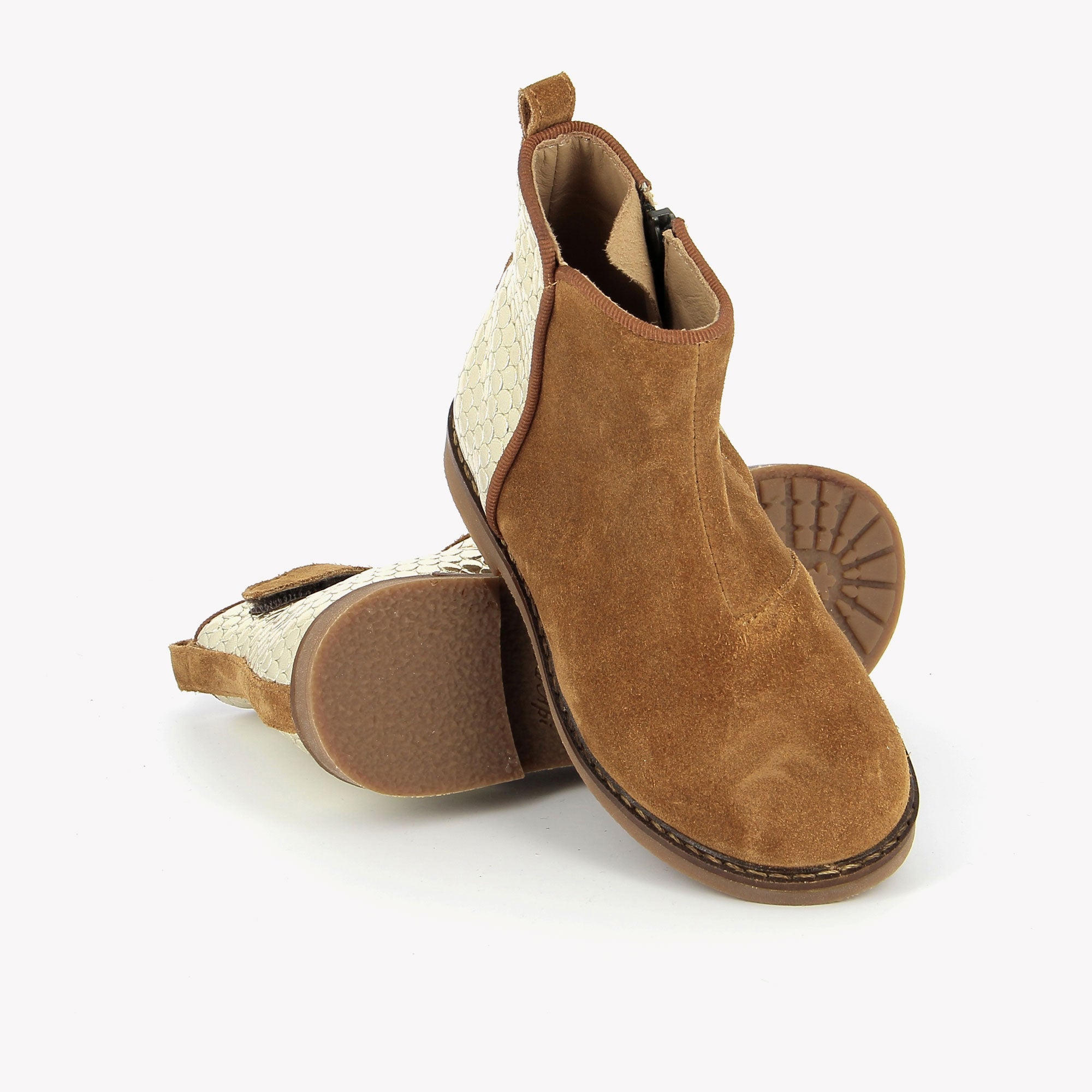 TRIP BACK - VELOURS OILY-CR - CARAMEL-PLATINE POM D'API