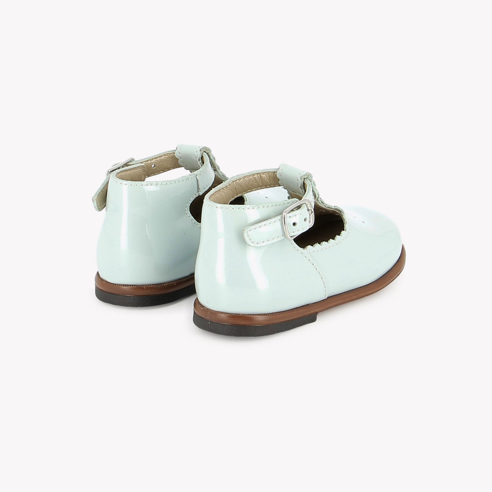 BALLERINES en - T&C 1 BABIES - VERNIS METAL - LIGHT BLUE