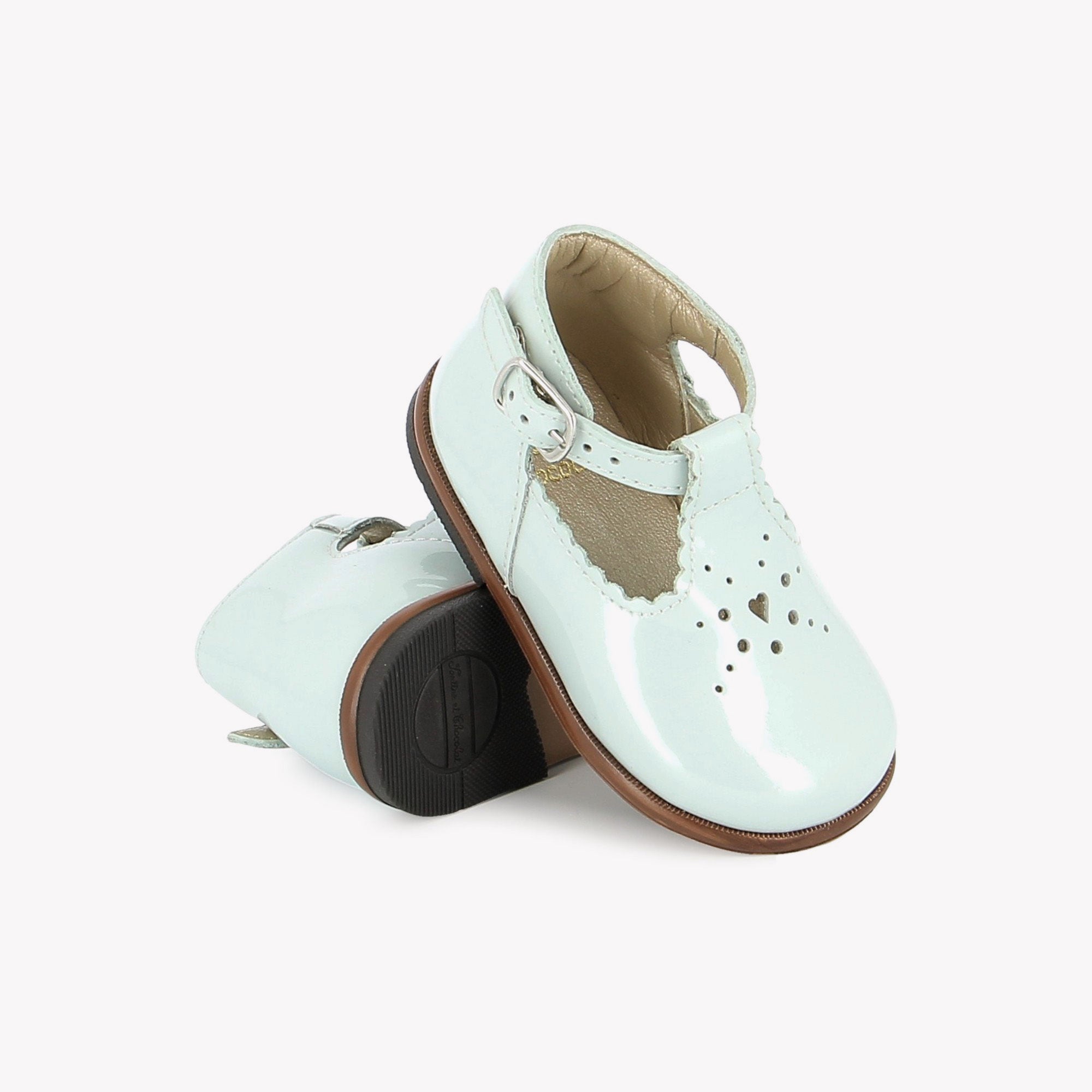 BALLERINES en - T&C 1 BABIES - VERNIS METAL - LIGHT BLUE