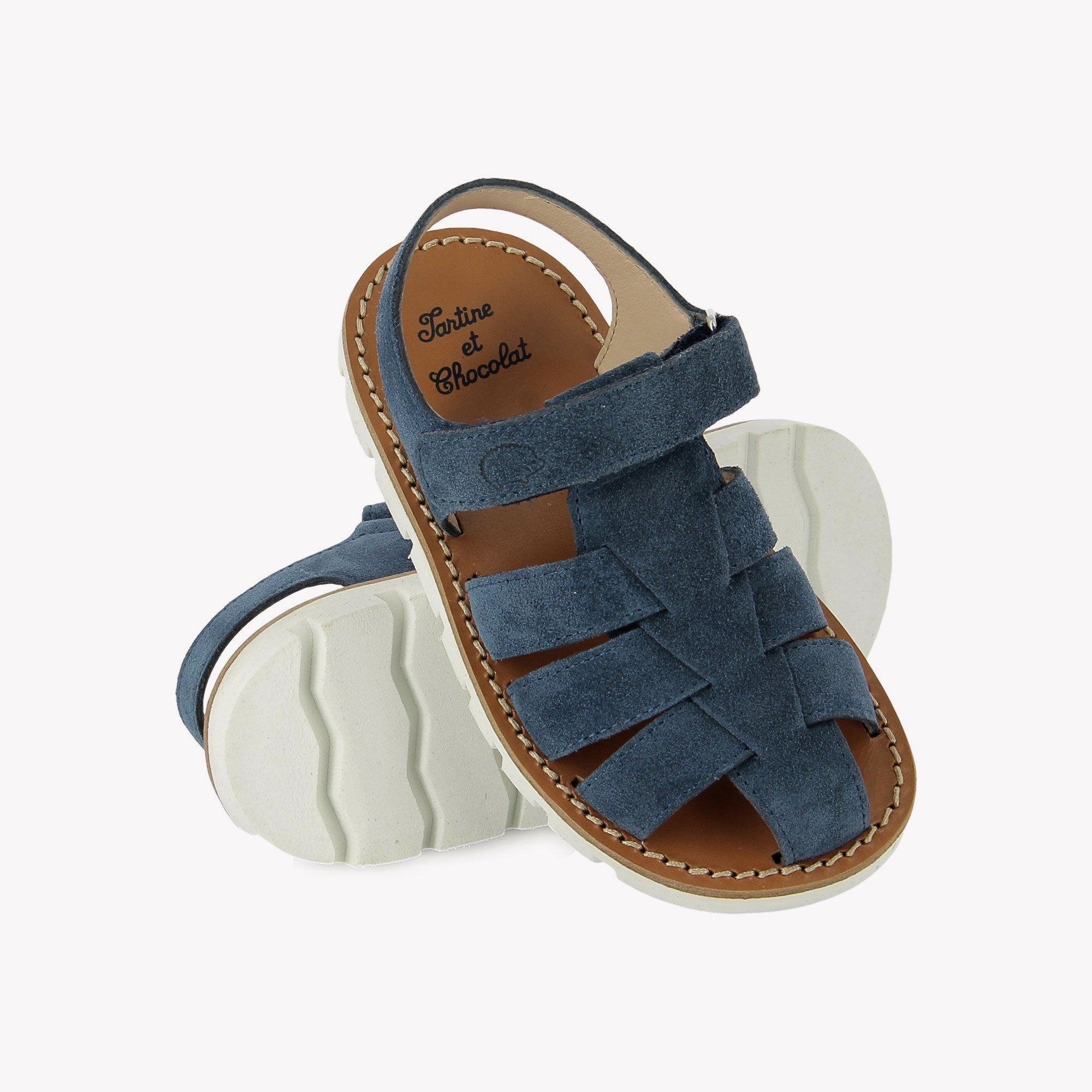 SANDALES en - T&C 12 PAPY - VELOURS - BALTIC