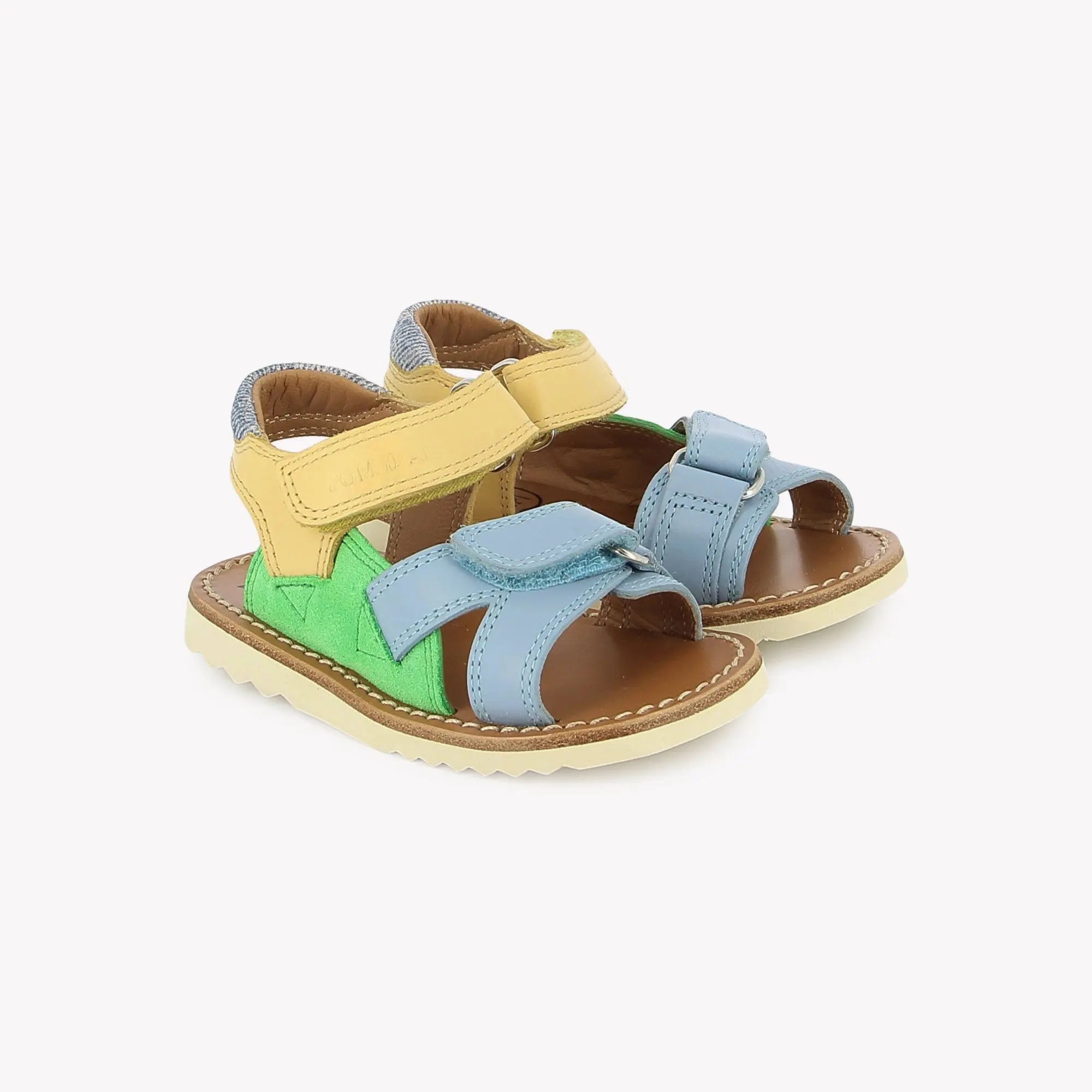 WAFF JIMY - NAPPA-VELOURS - AZURE-VERDE-JAUNE Pom d'Api