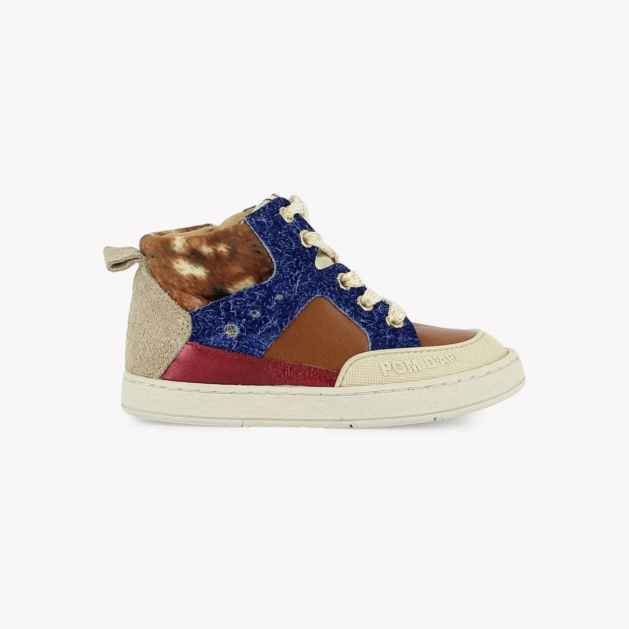 POM D'API SNEAKERS - MOUSSE BUMP - NAPPA - HAIRY - ELECTRIC BLUE - LEO PU - Pom d'Api