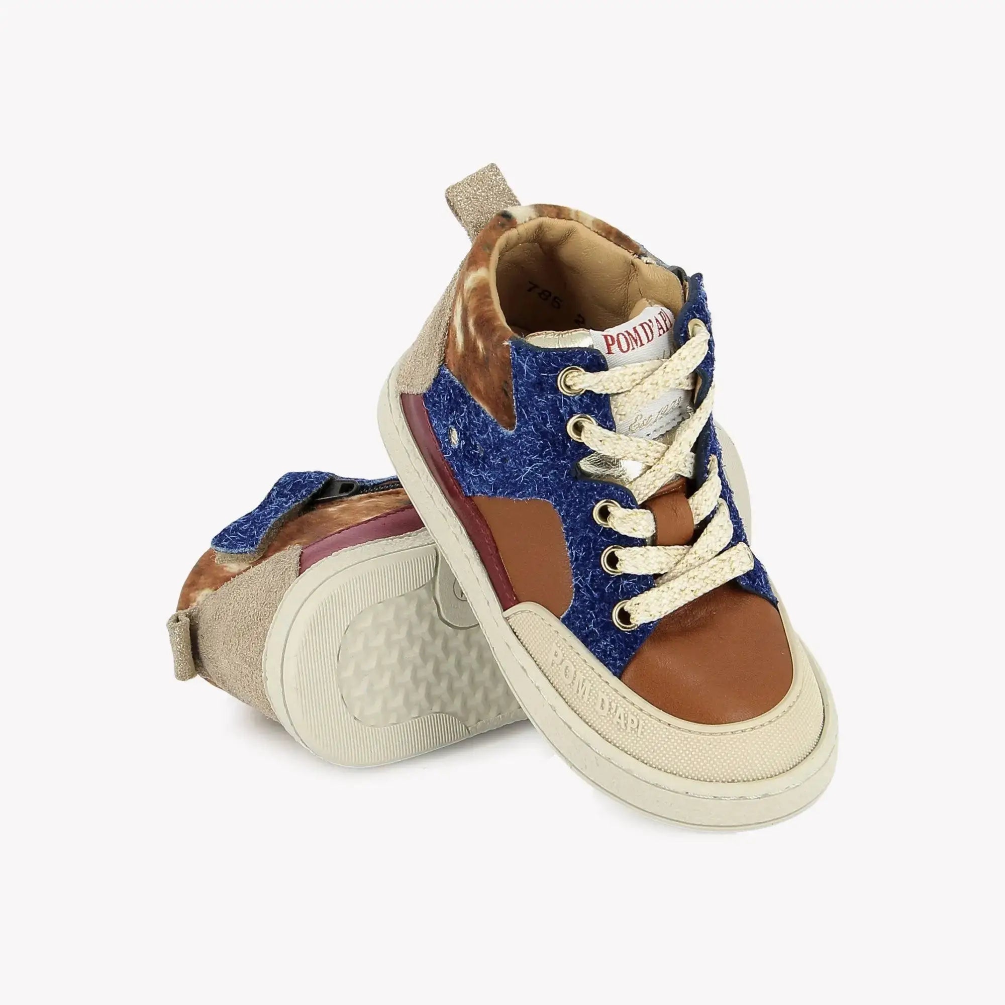 POM D'API SNEAKERS - MOUSSE BUMP - NAPPA - HAIRY - ELECTRIC BLUE - LEO PU - Pom d'Api