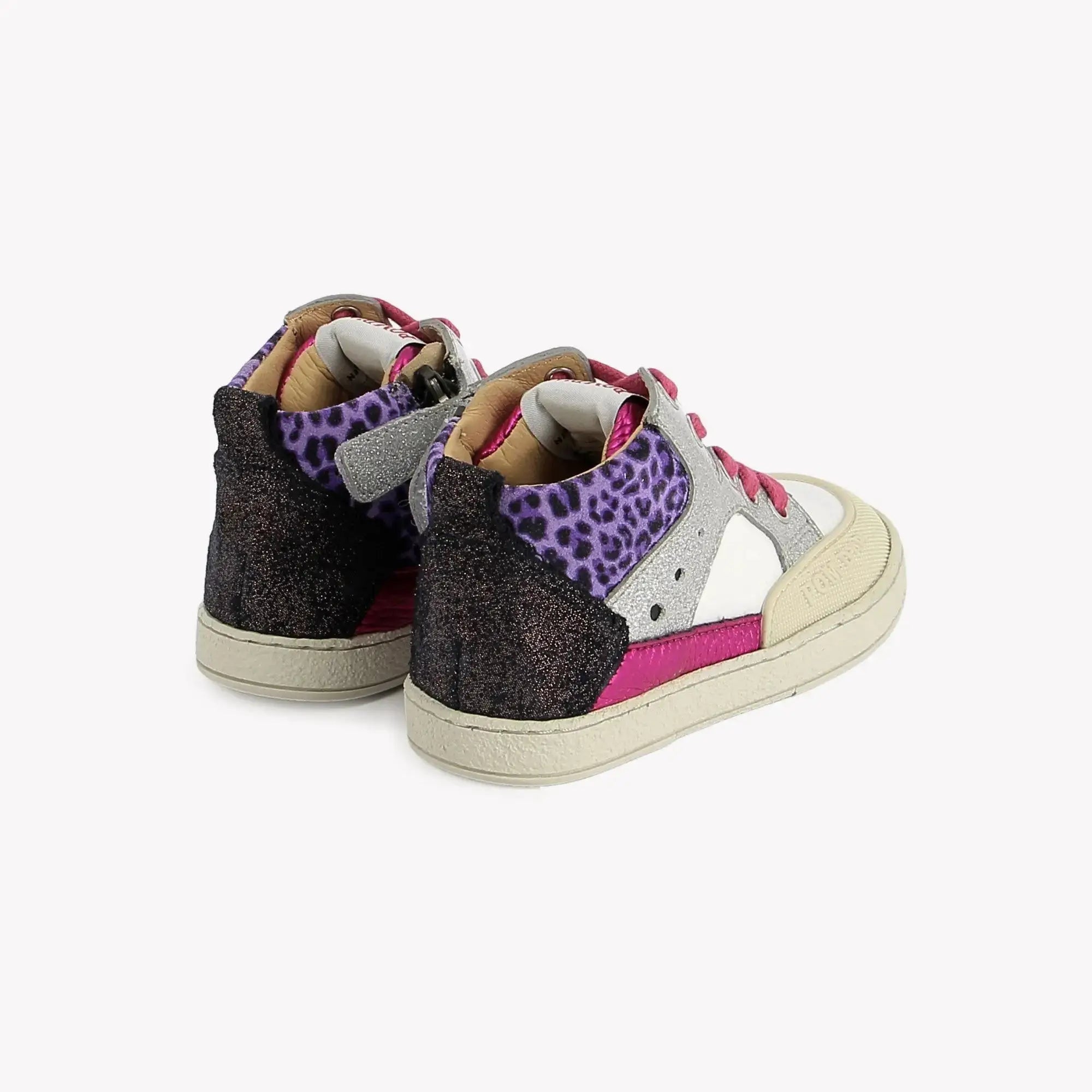 POM D'API SNEAKERS - BUMP FOAM - NAPPA LEATHER - VELVET - OFF WHITE - LEO PURPLE - Pom d'Api