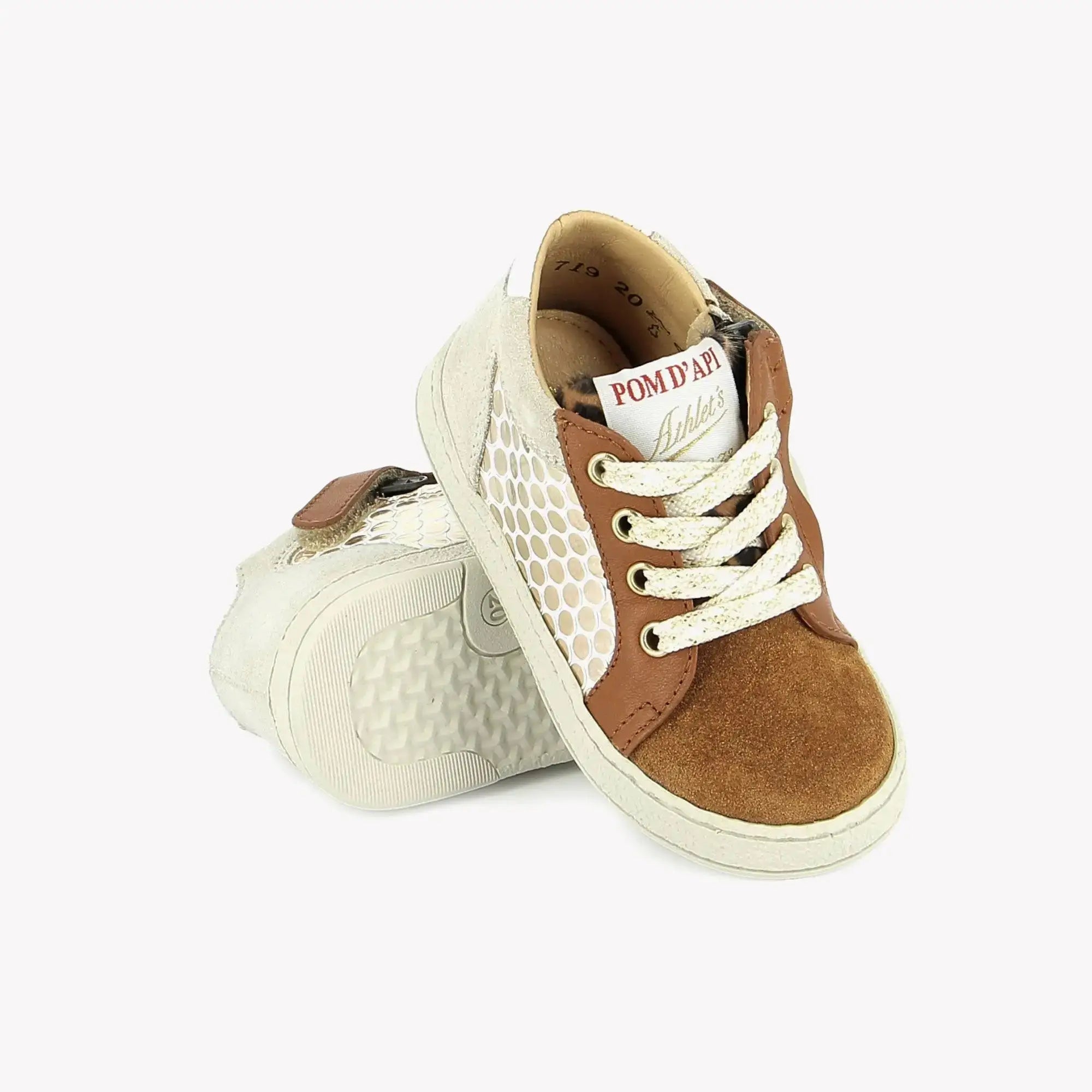 POM D'API - BASKETS - MOUSSE ZIP TOP - NAPPA - HAIRY - CARAMEL - LEO - Pom d'Api