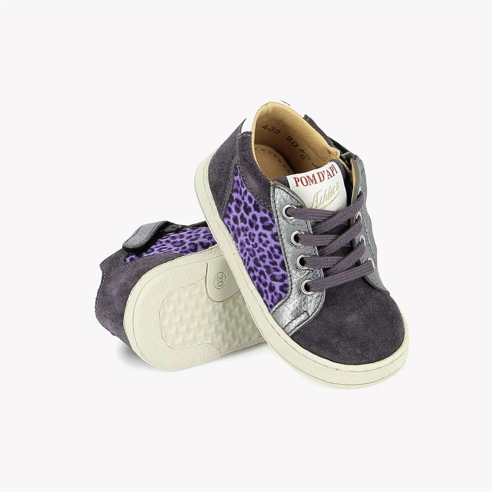 POM D'API SNEAKERS - MOUSSE ZIP TOP - VELVET - CLEMATIS - LEO - Pom d'Api