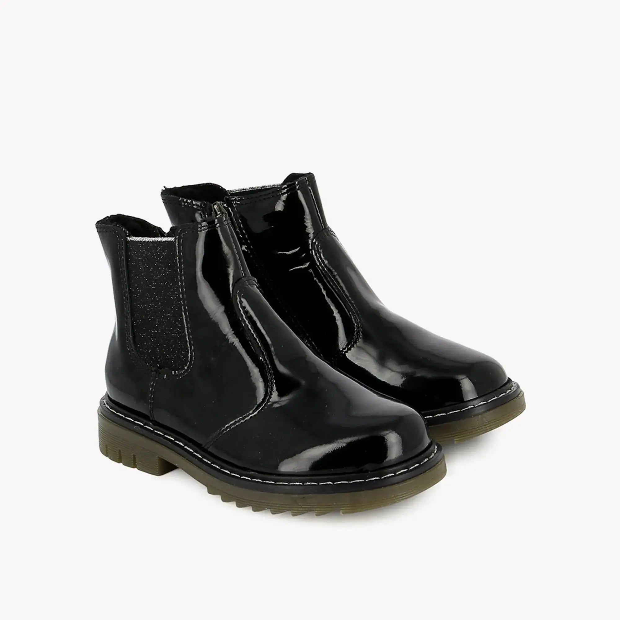POM D'API - BOOTS & BOTTINES - SID JOD ZIP FUR - VERNIS - NOIR - Pom d'Api