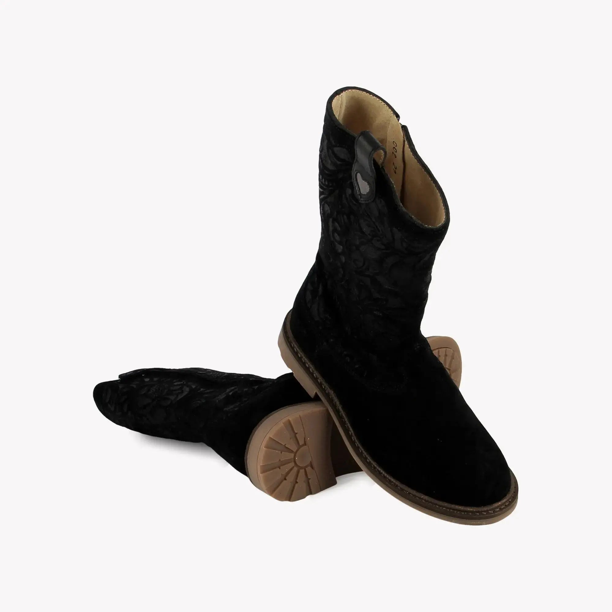 POM D'API BOOTS & ANKLE BOOTS - SISTER DOLY - OILY VELVET - BLACK - Pom d'Api