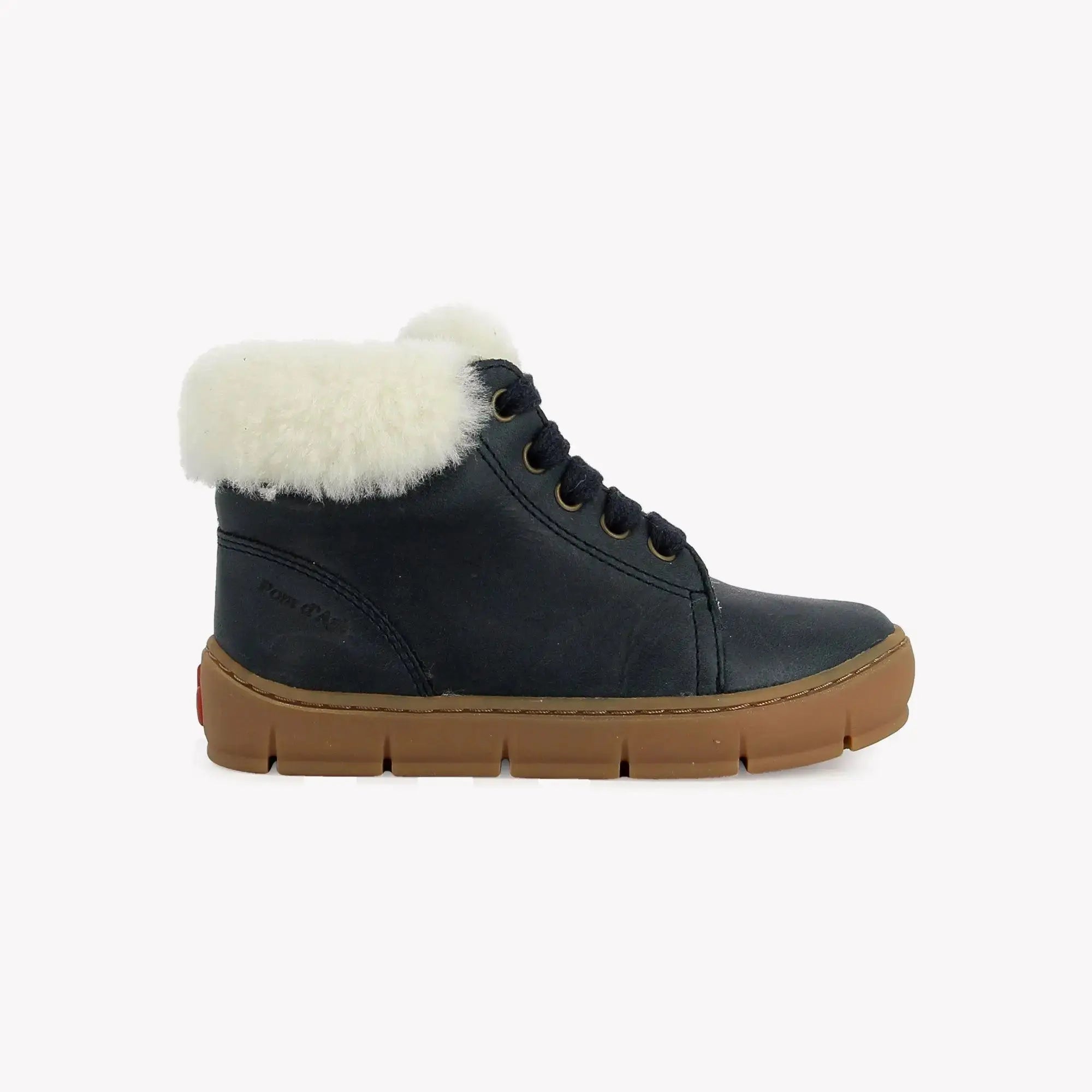 POM D'API - BASKETS - START TOP FUR - NAPPA - NAVY - Pom d'Api