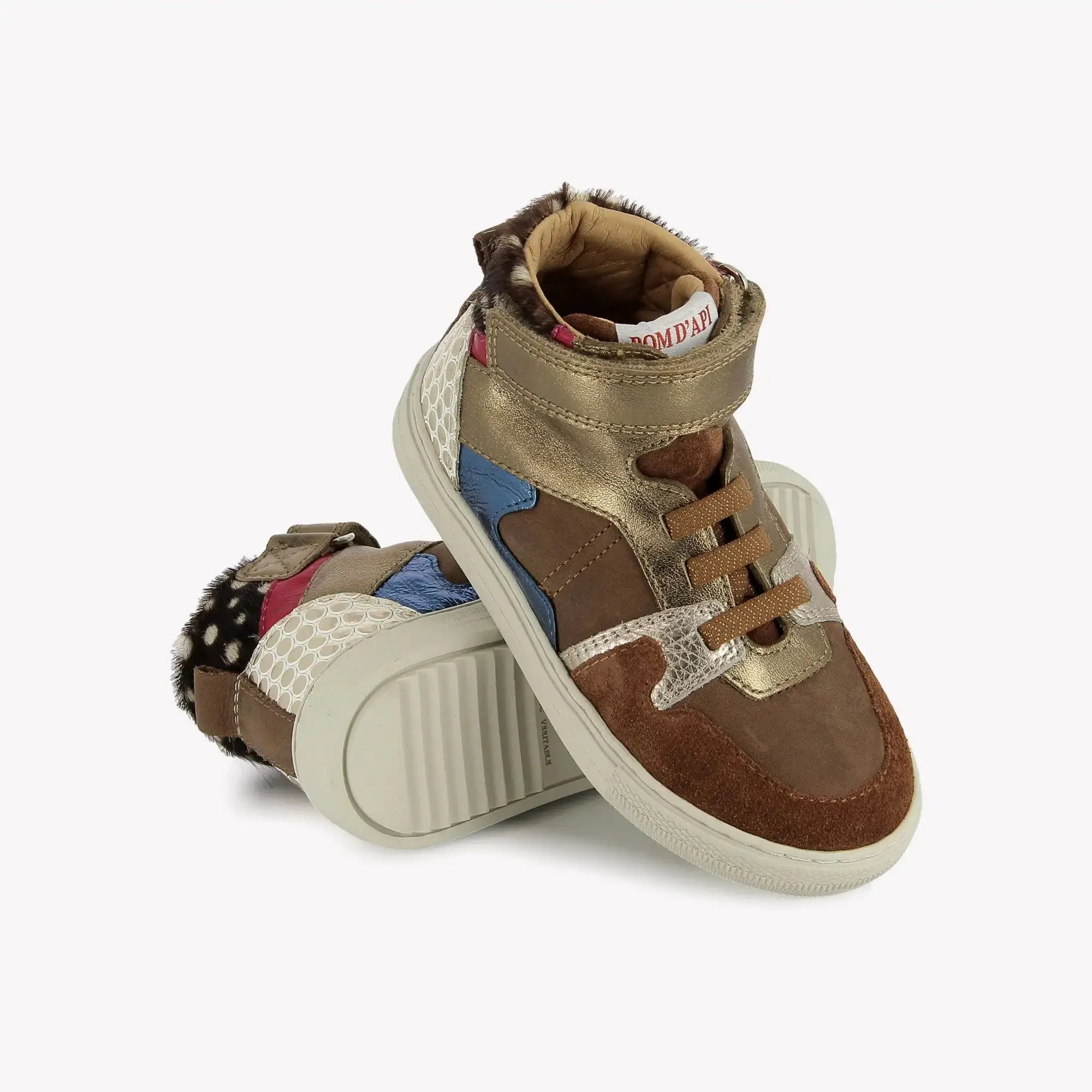 POM D'API - BASKETS - SWAG EASY STRAP - NAPPA - LAMINATO - BROWN - MULTI - Pom d'Api