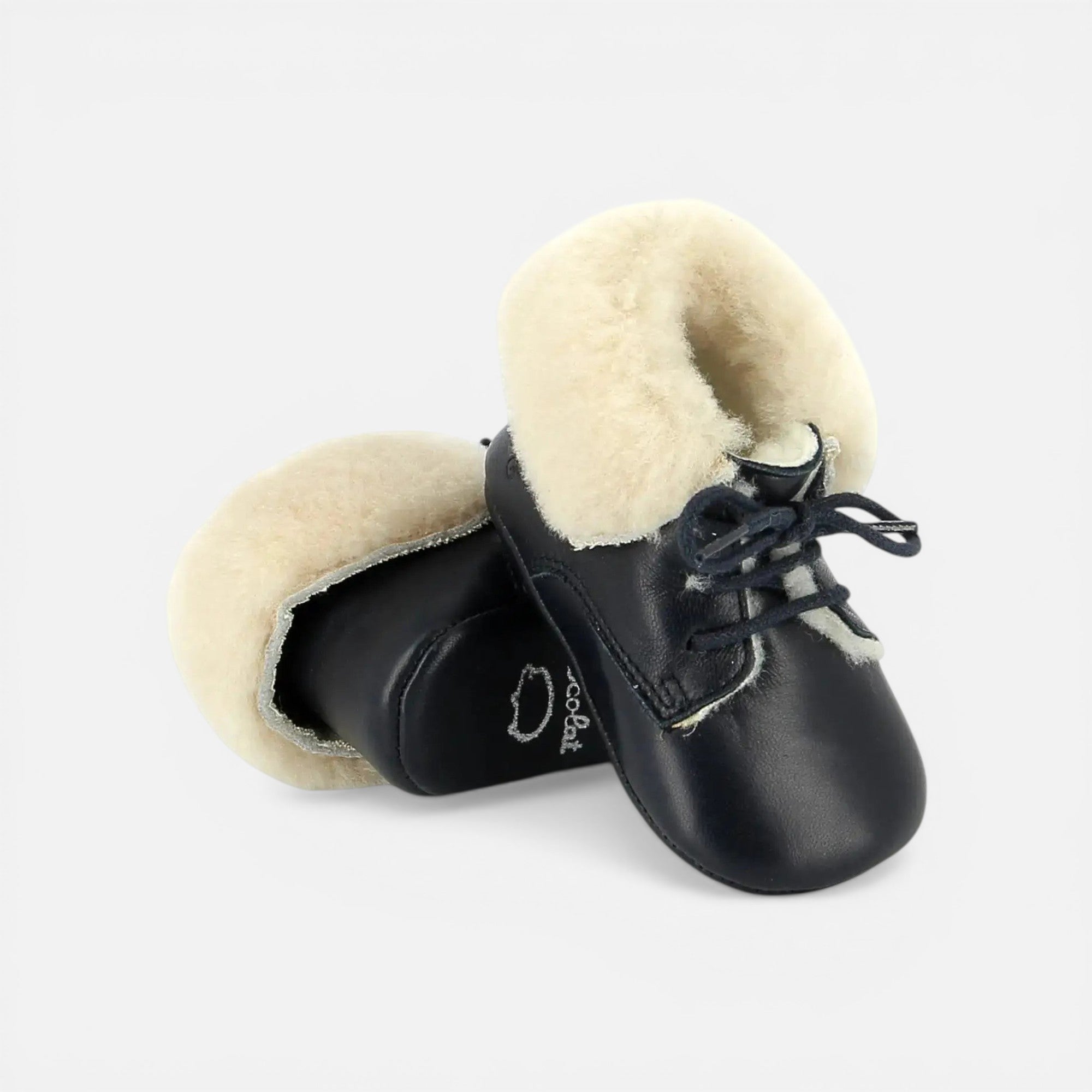 SCHUHE aus TC 15 FIRST FUR – GLATTES LEDER – MARINEBLAU