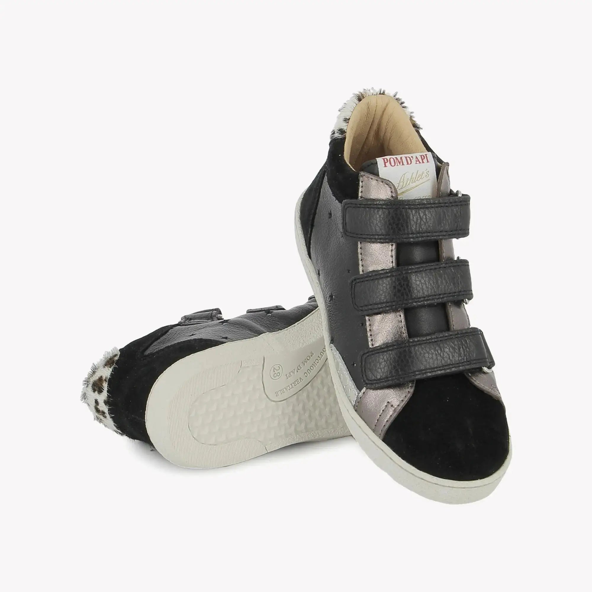 POM D'API SNEAKERS - TOP TOUCH EASY - VELVET - NAPPA G - BLACK - Pom d'Api