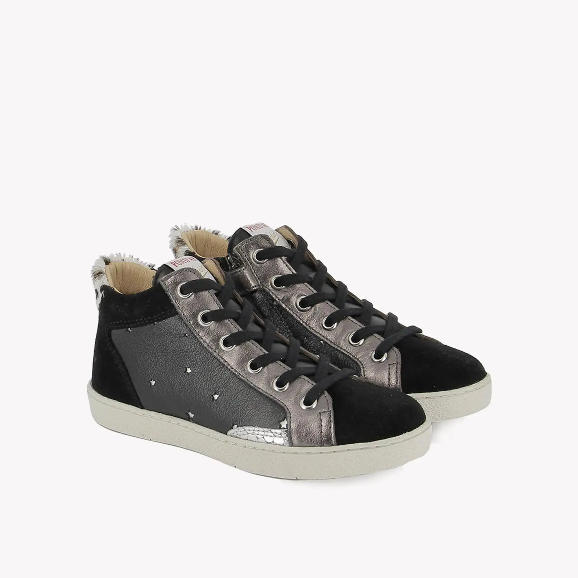 POM D'API SNEAKERS - TOP TOUCH LACE - VELVET - NAPPA G - BLACK - Pom d'Api
