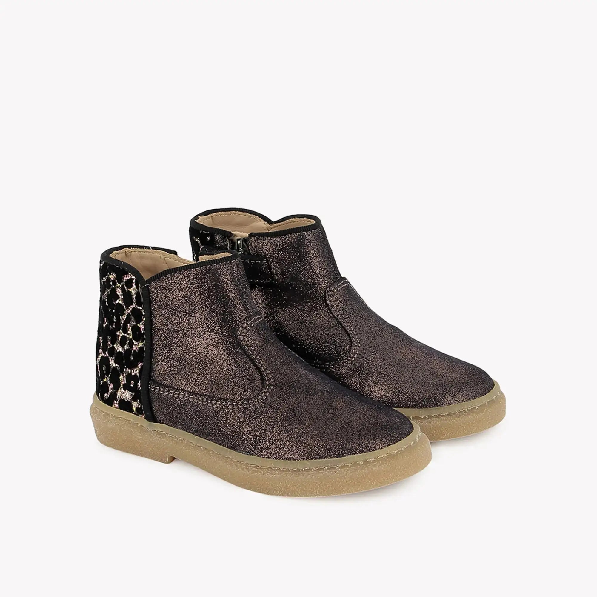 POM D'API - BOOTS & BOTTINES - TRIX BACK - VELOURS RAME - GL - UNIVERSE - LEO NOIR - Pom d'Api