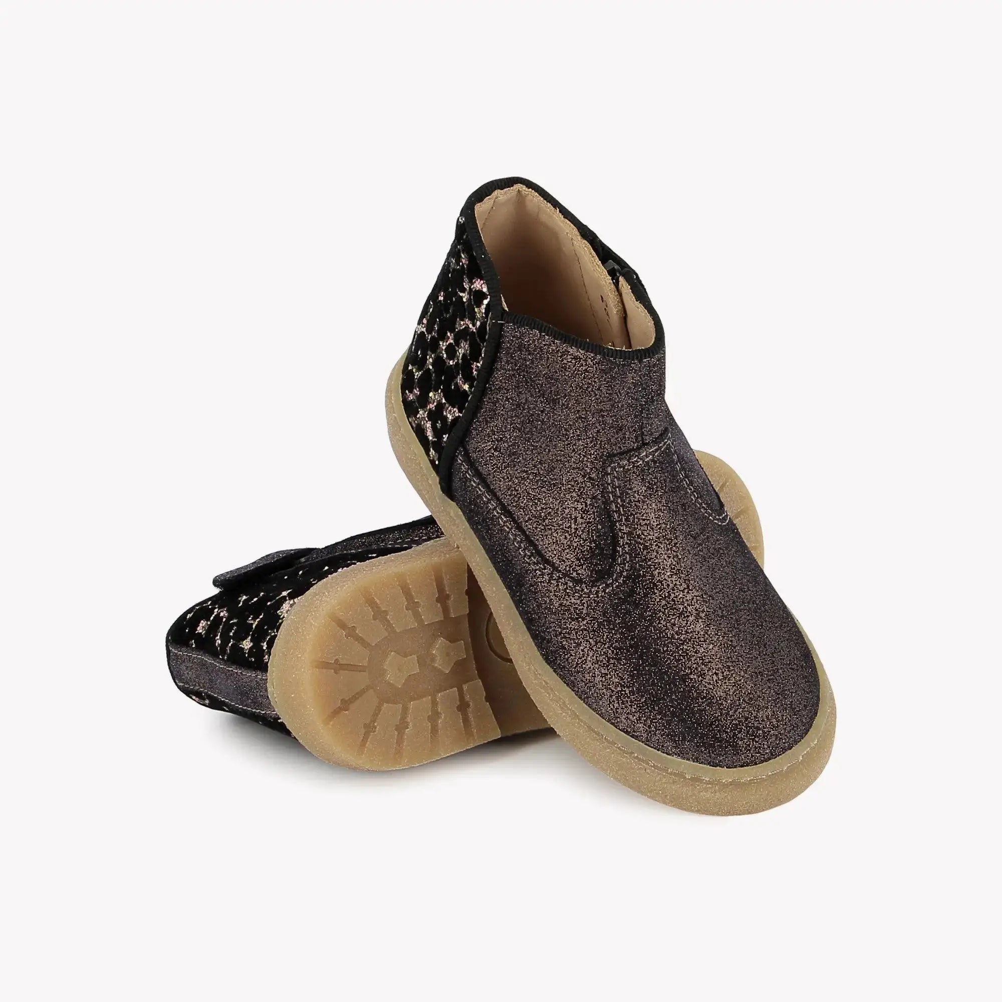 POM D'API - BOOTS & BOTTINES - TRIX BACK - VELOURS RAME - GL - UNIVERSE - LEO NOIR - Pom d'Api