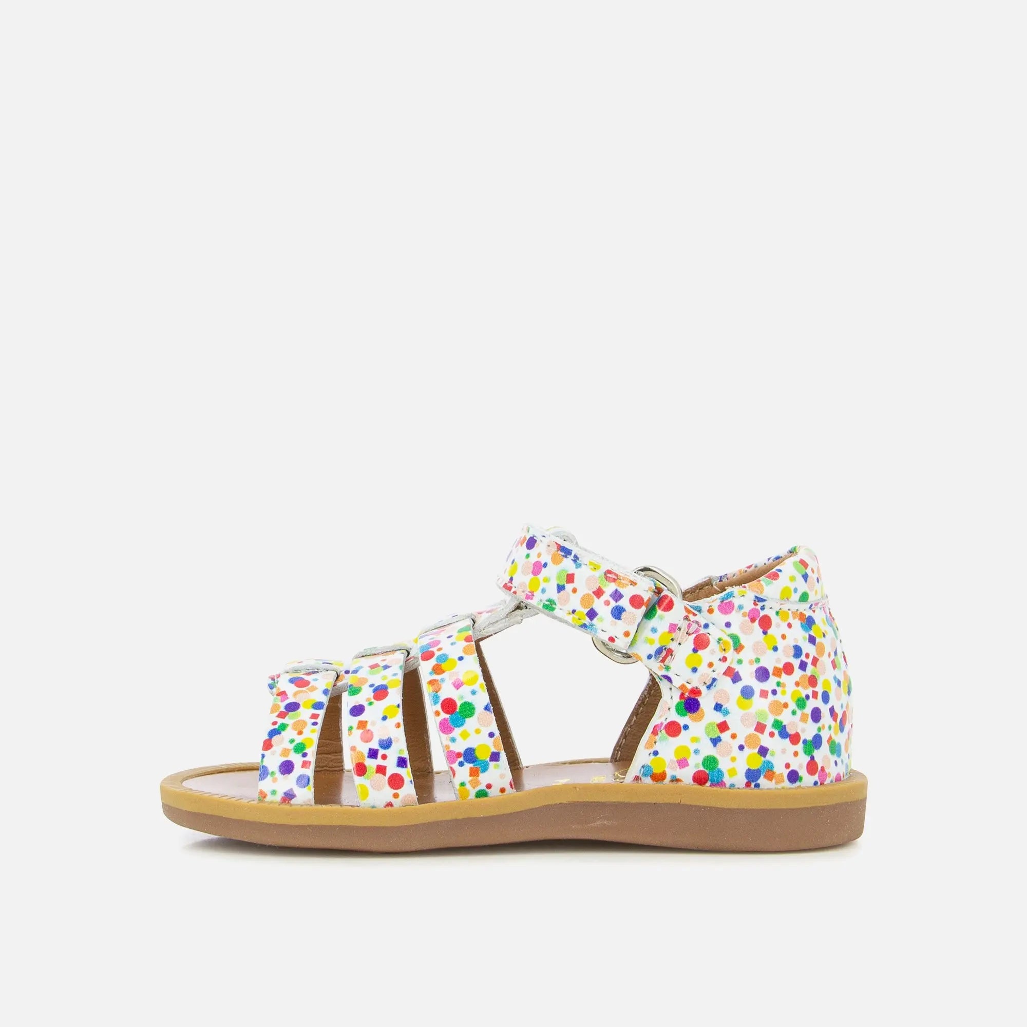 Sandale en cuir vernis imprimé multicolore - Poppy Strap