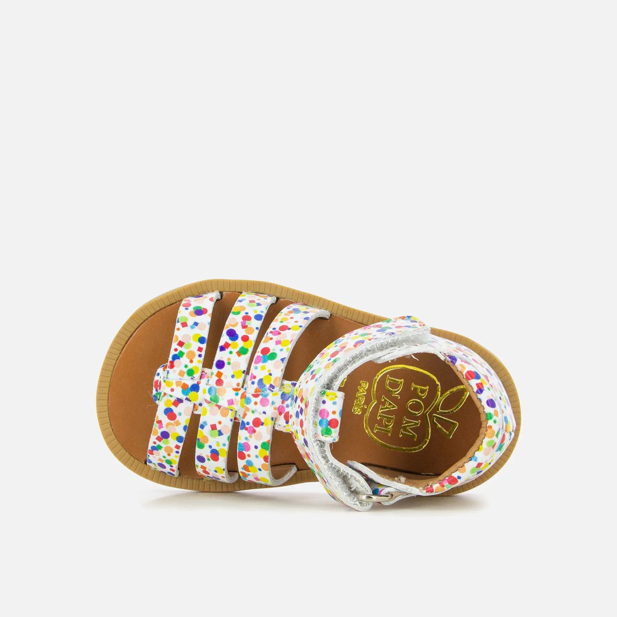 Sandale en cuir vernis imprimé multicolore - Poppy Strap