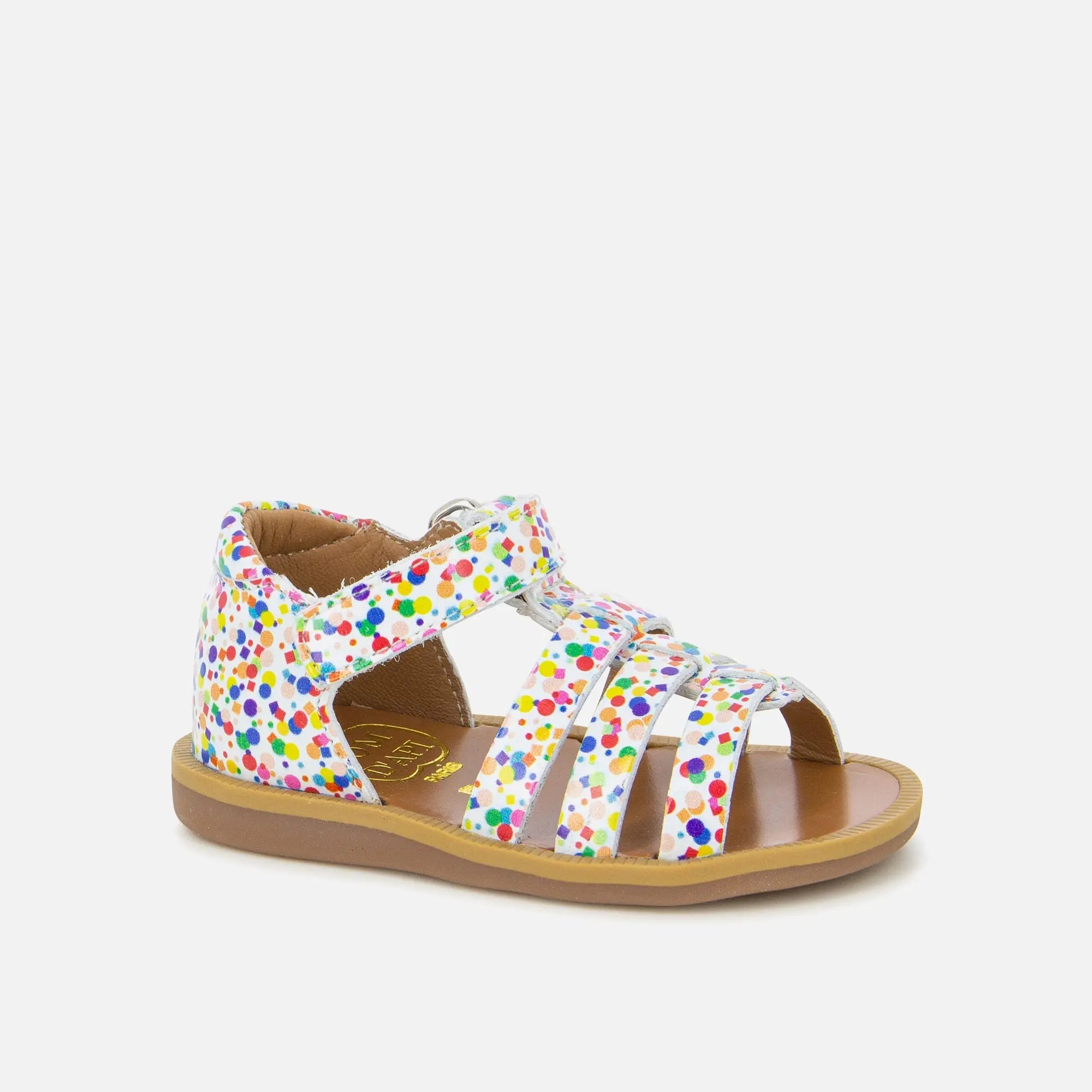 Sandale en cuir vernis imprimé multicolore - Poppy Strap