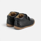 Chaussures bébé Pom d'Api Flex-Up Easy en cuir bleu marine avec semelle souple et fermeture à double scratch