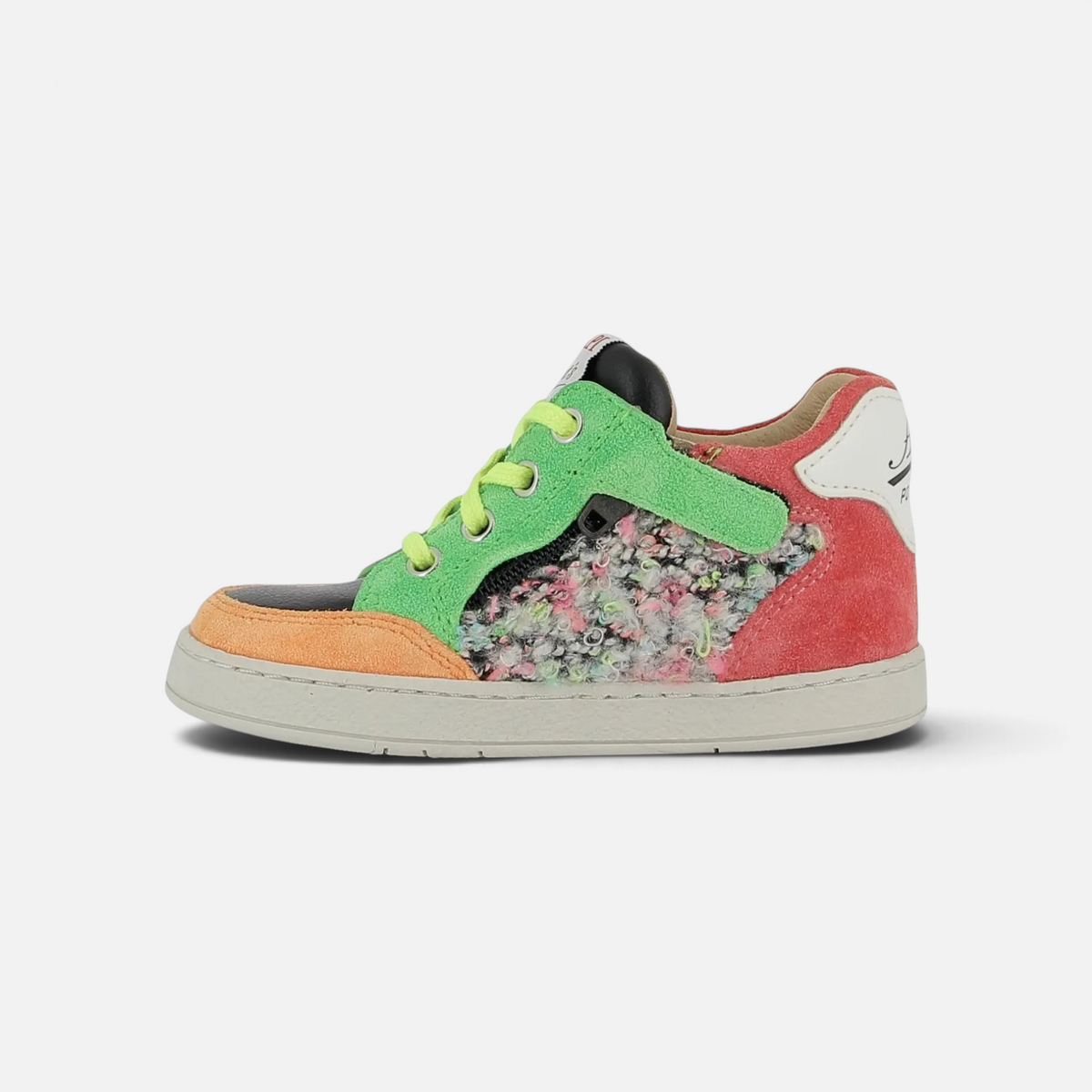 RACING-SCHUIM - PUUR NAPPA-BOUCL - ZWART-MULTI FLUO POM D'API