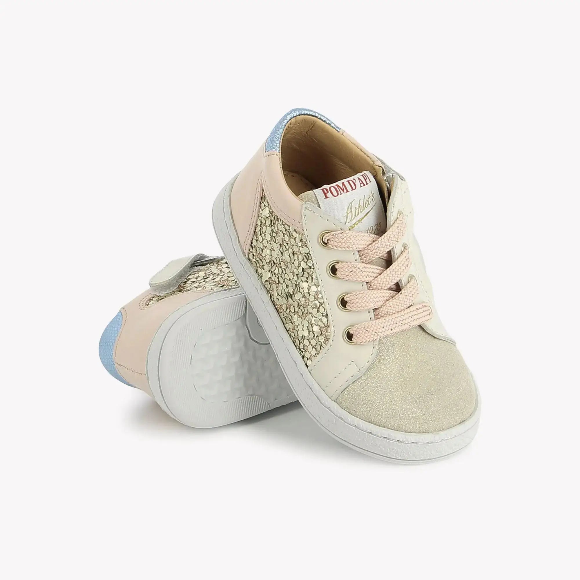 ZIP TOP FOAM - VELVET-GLITTER - CREAM-GOLD Pom d'Api