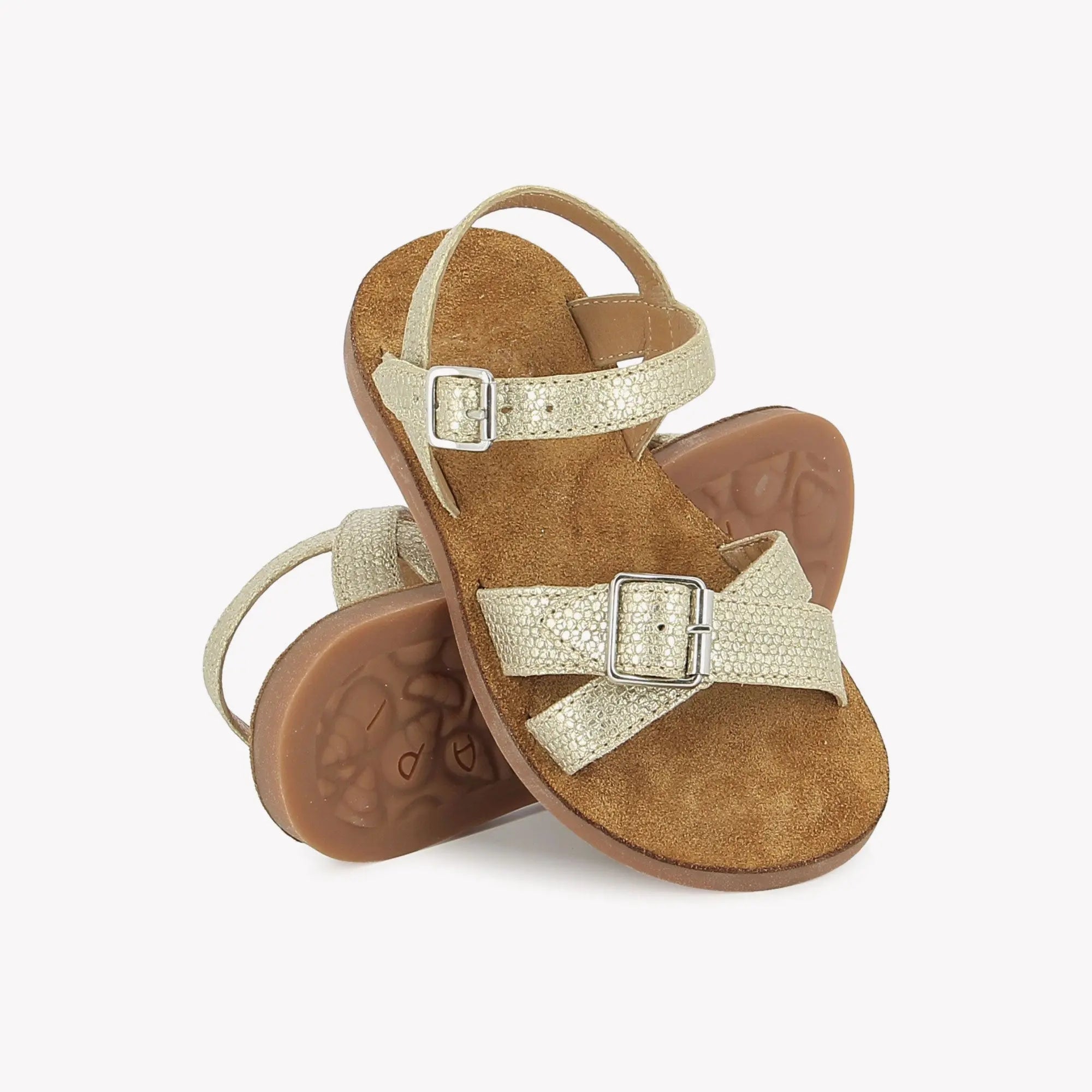 BEACH-AIR CROSSY - GLITTER FLOWERS - PLATINO Pom d'Api