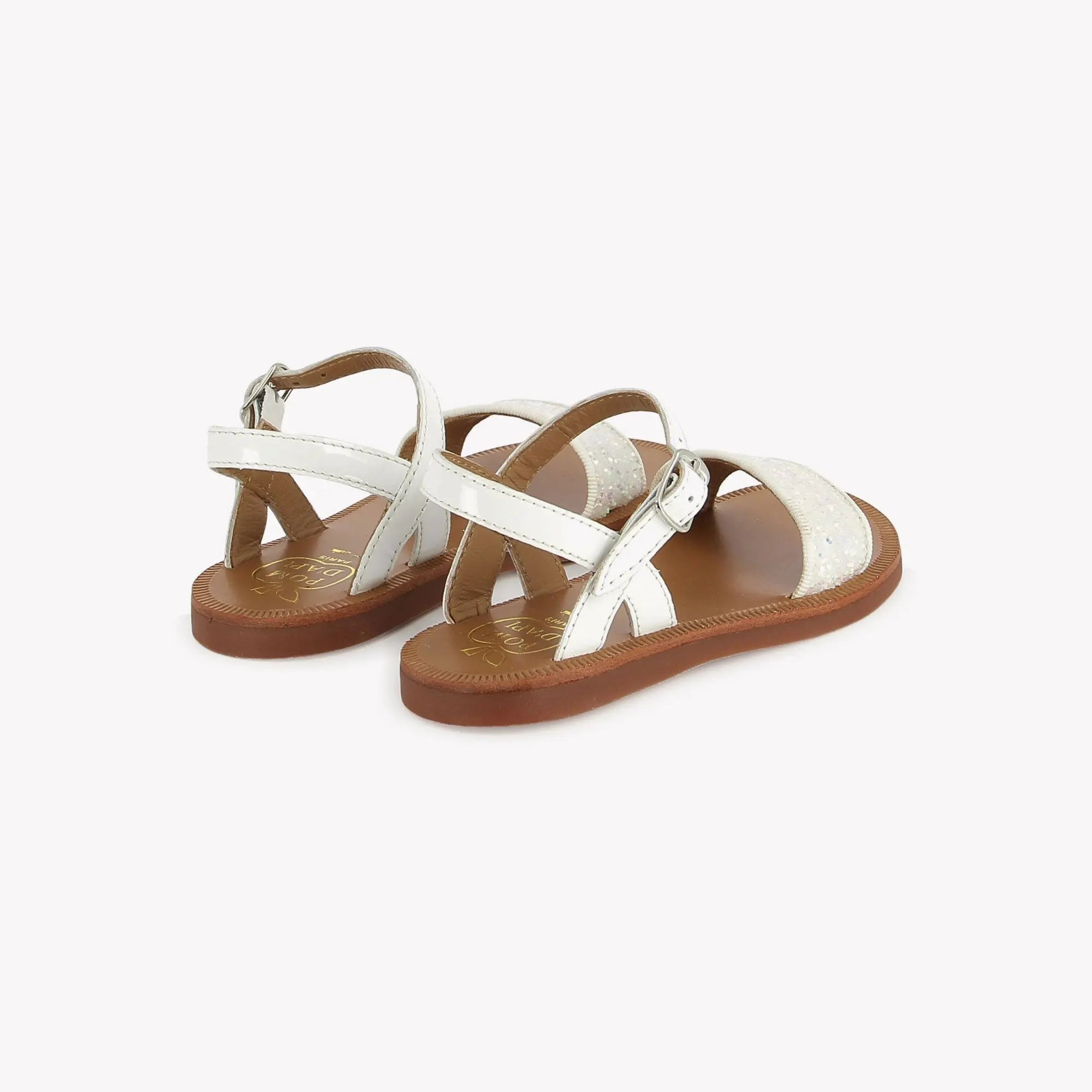 PLAGETTE BUCKLE TAO - VERNIS-GLITTER - BLANCO-ICE Pom d'Api