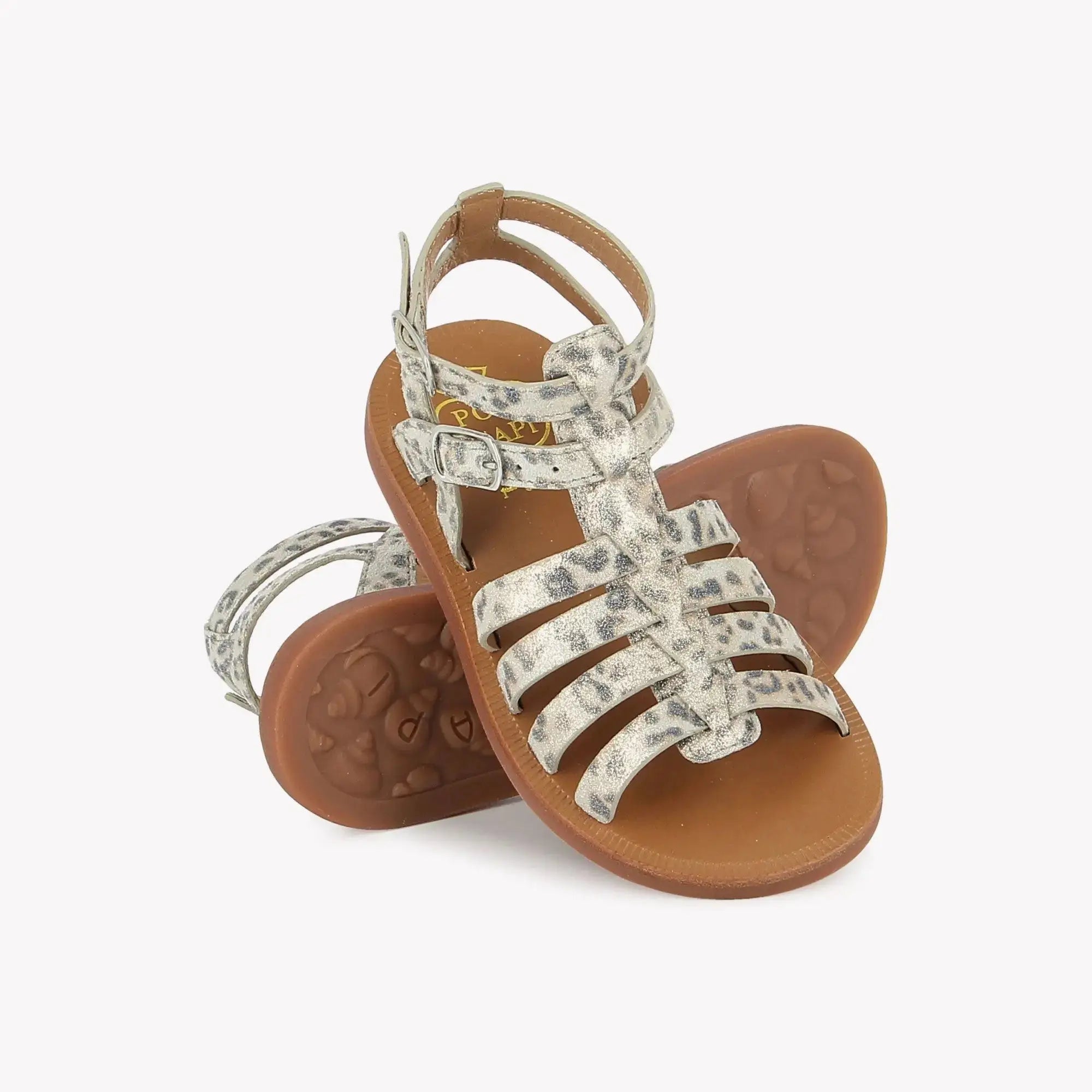 GLADIATOR-SLIPPER - JASPER - BIANCO-PLATINO Pom d'Api