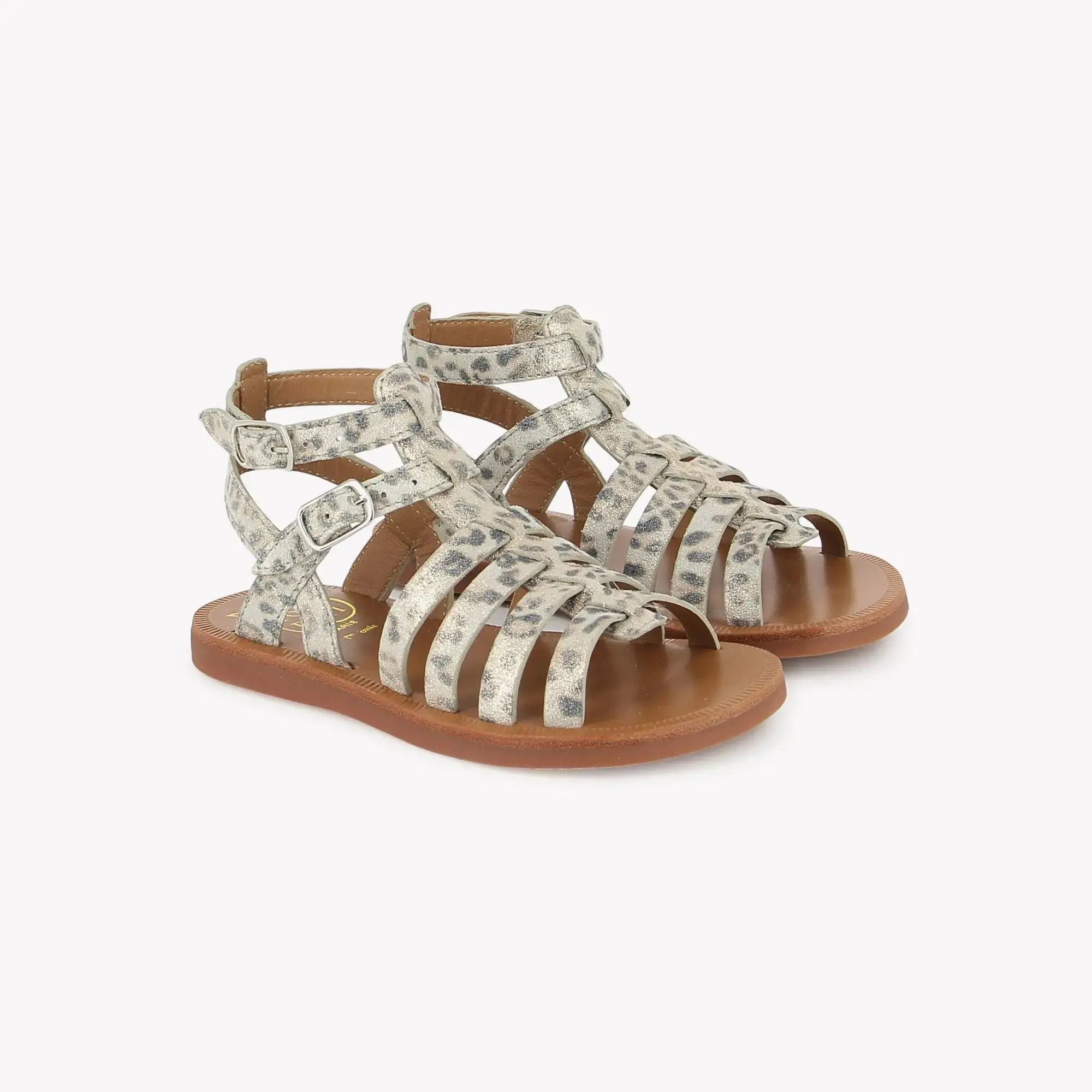 GLADIATOR-SLIPPER - JASPER - BIANCO-PLATINO Pom d'Api